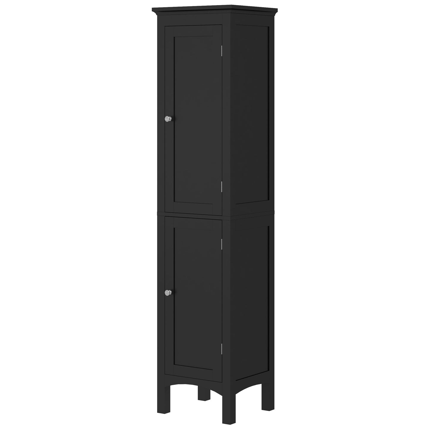 kleankin Tall Bathroom Cabinet, Freestanding Storage Organizer with Adjustable Shelves and Cupboards, 15" x 13" x 63", White