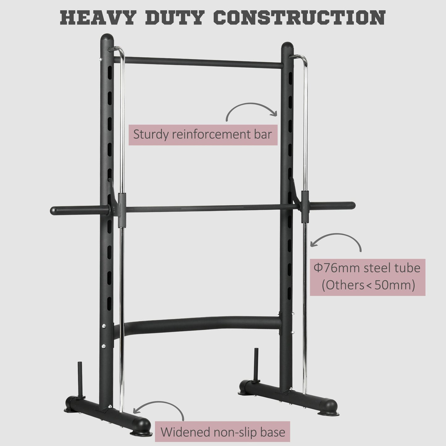 Soozier Adjustable Squat Rack with Pull Up Bar and Barbell Bar, Multi-Function Weight Lifting Half Rack for Home Gym Strength Training