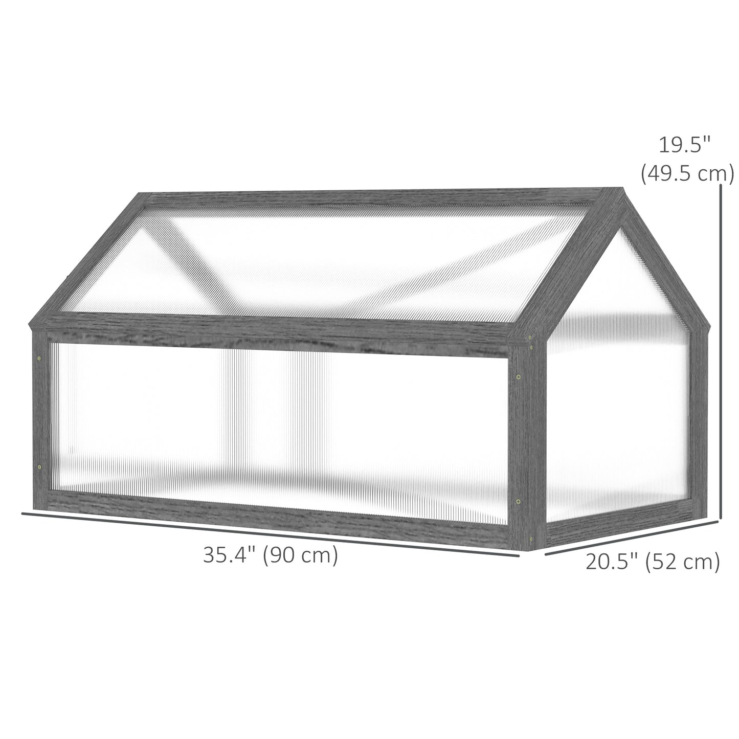 Outsunny Wooden Cold Frame Greenhouse Garden Portable Raised Planter with Openable Top for Indoor, Outdoor, Flowers, Vegetables, Plants, 35.5" x 20.5" x 19.5", Natural Wood