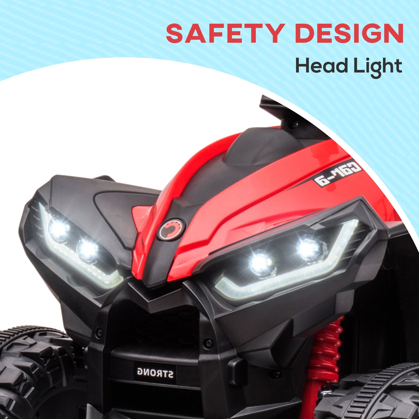 Aosom Kids 4 Wheeler Quad with Music, Headlights, High & Low Speed, Kids ATV for 3-5 Years Old Boys & Girl, Yellow