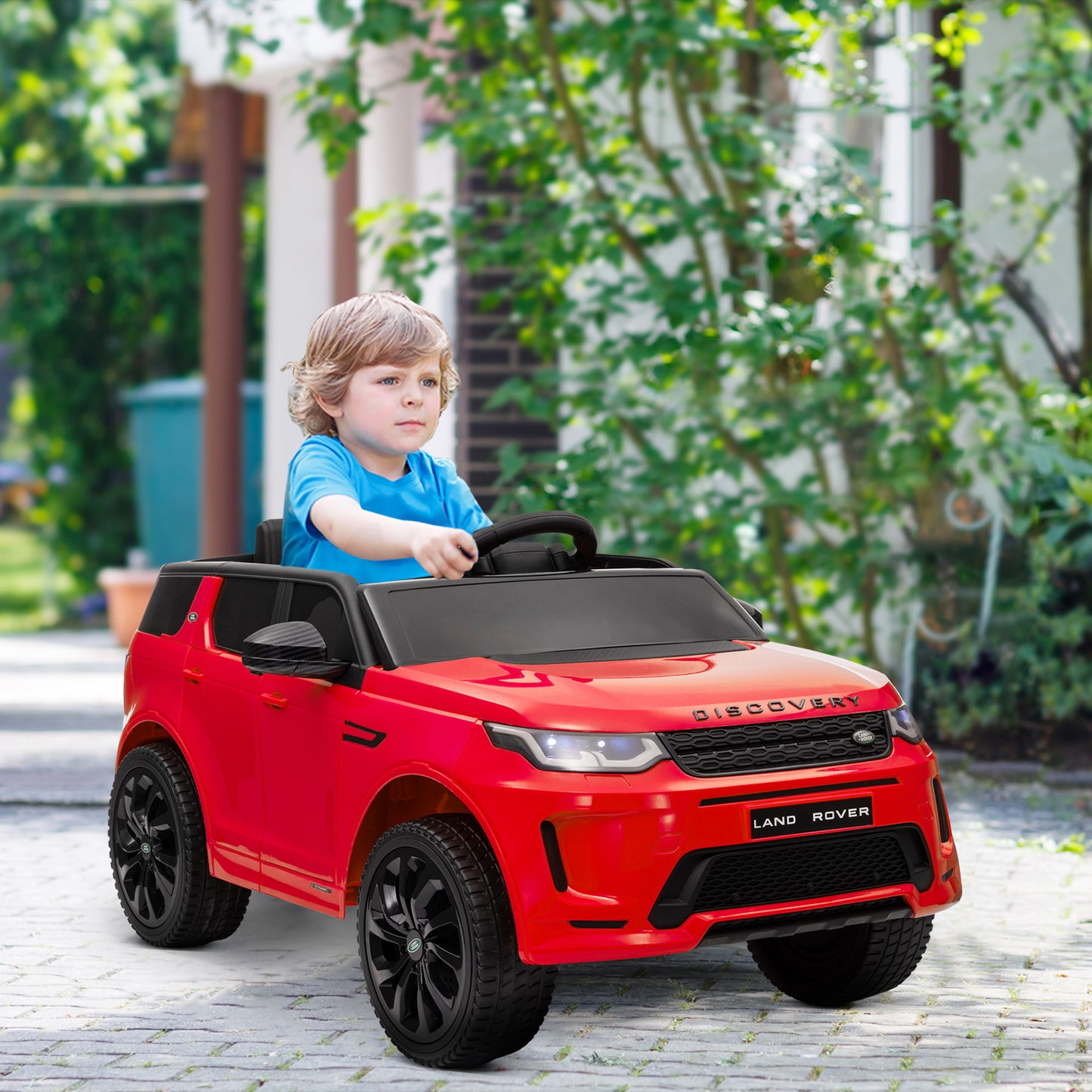 Qaba Land Rover Discovery Sport Licensed 12V Ride on Car w/ Remote, Soft Start, LED Lights, Music Horn, White