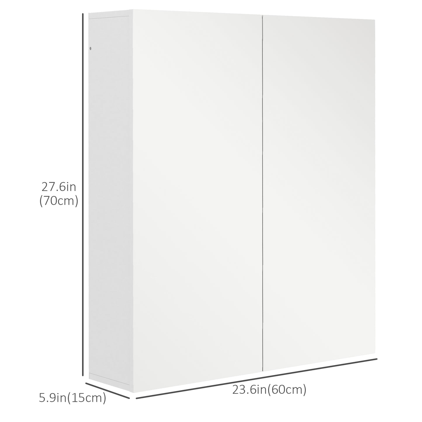 kleankin Wall Mounted Mirror Cabinet, Bathroom Medicine Cabinet with Mirror, 2 Doors, Adjustable Shelf and Soft Close Mechanism
