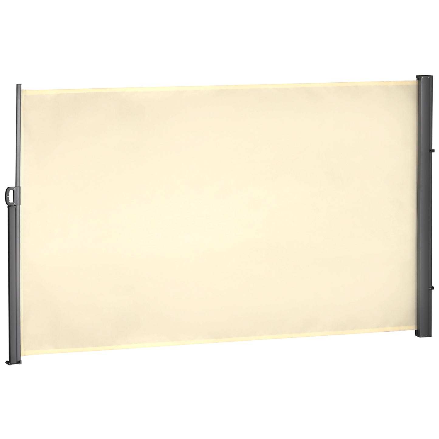Outsunny 118" x 63" Retractable Side Awning Patio Outdoor Folding Privacy Screen with Resistance to UV Rays & Wind, Grey
