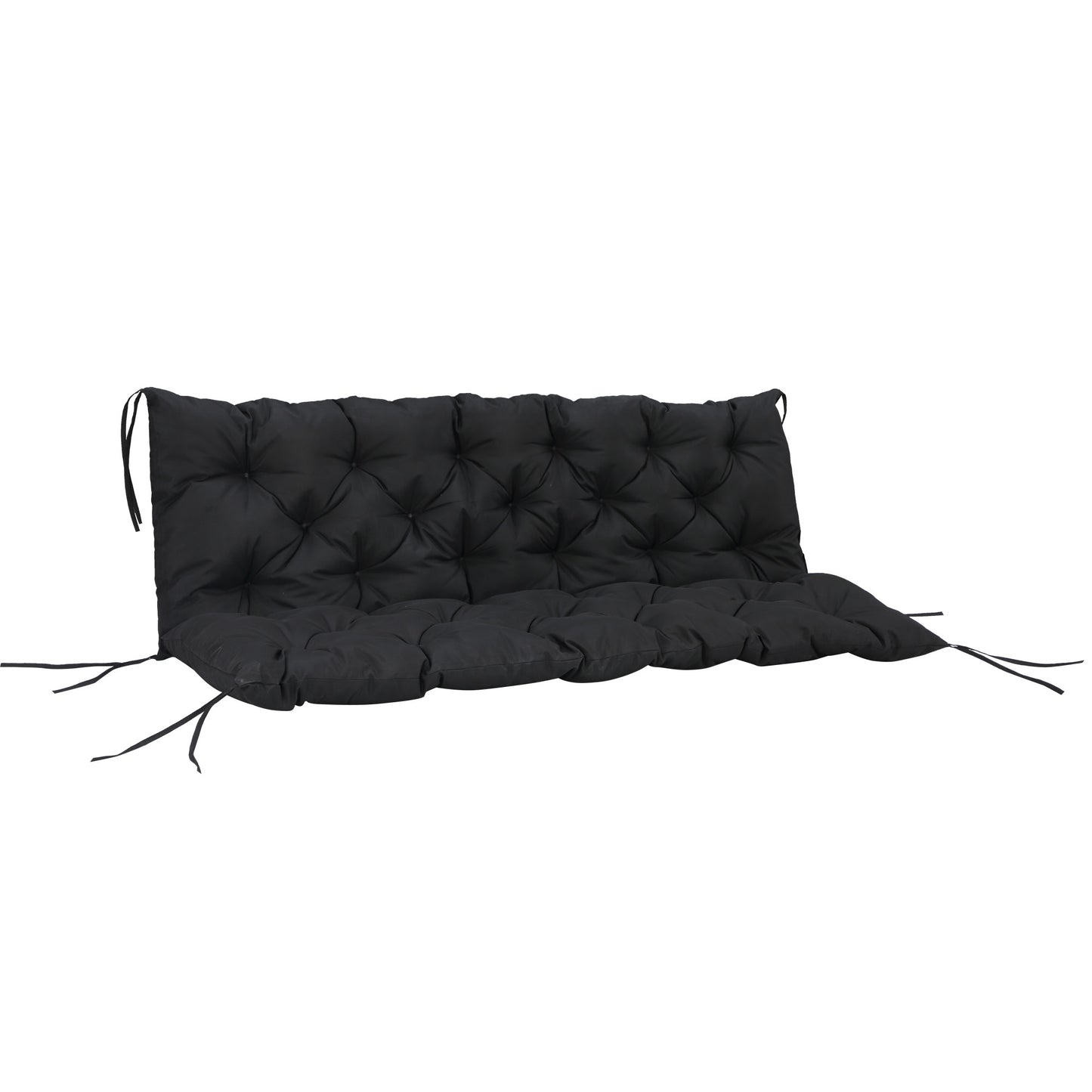 Outsunny 3 Seater Outdoor Seat Pads Bench Swing Chair Replacement Cushions Backrest for Patio Garden, Dark Grey