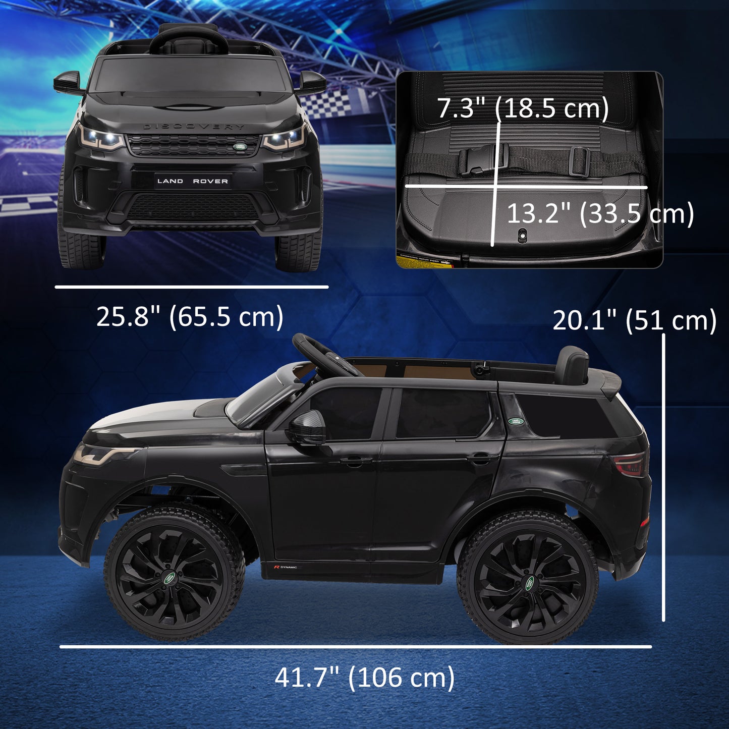 Qaba Land Rover Discovery Sport Licensed 12V Ride on Car w/ Remote, Soft Start, LED Lights, Music Horn, White