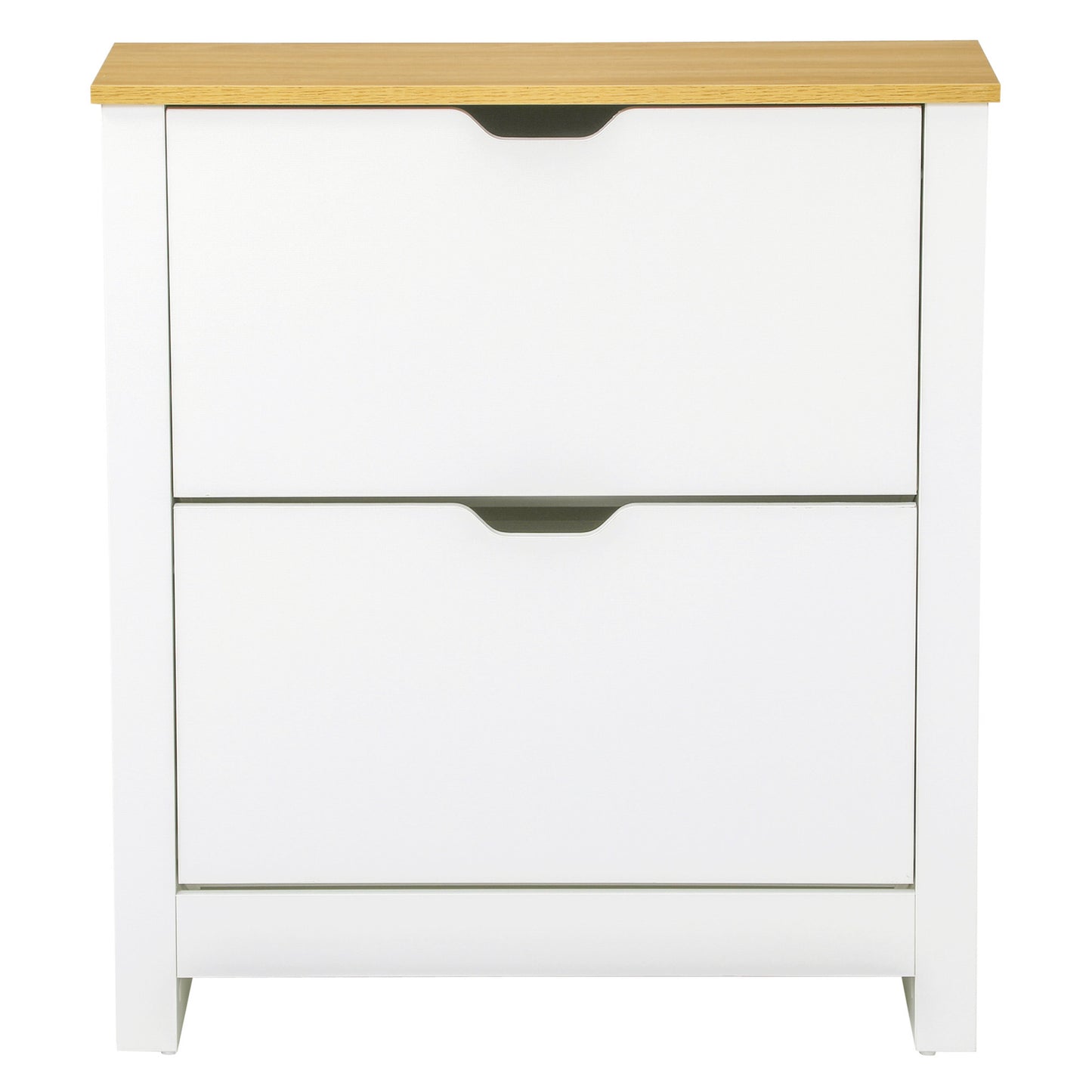 HOMCOM Shoe Storage Cabinet with 2 Flip Drawers and Adjustable Shelves for 6-12 Pairs of Shoes, White