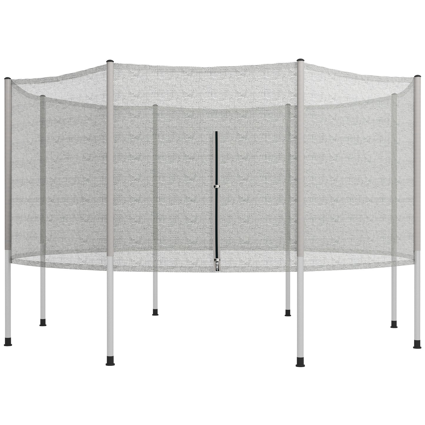 Soozier 14FT Enclosure Trampolining Bounce Safety Accessories Trampoline Net with 8 Poles, Grey