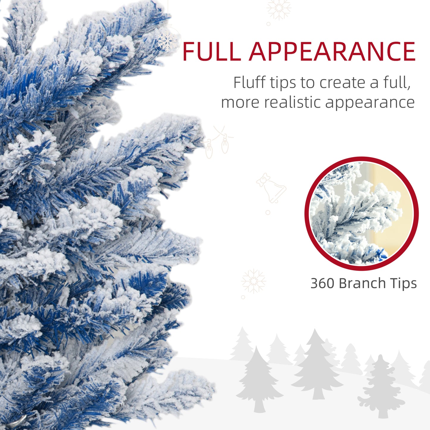 HOMCOM 6' Flocked Christmas Trees, Pencil Prelit Artificial Christmas Tree with Snow Branches, Pink