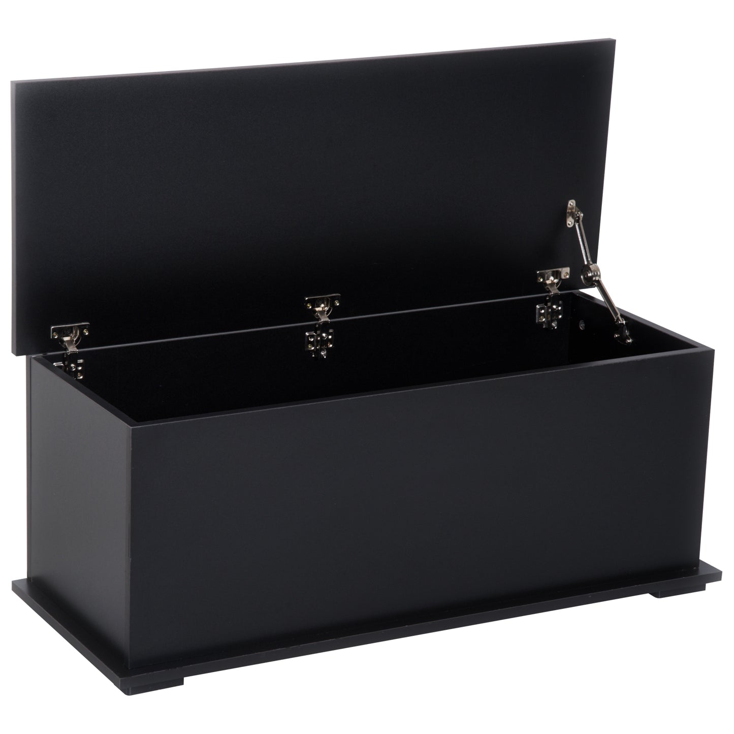 HOMCOM 39.5" Storage Chest with 2 Safety Hinges, Storage Box Organizer with Flip-Top Lid, Entryway Storage Bench, Black