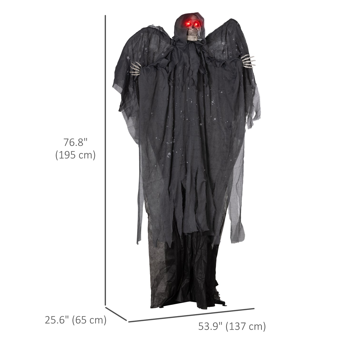 Outsunny 5.6' Life Size Clown Outdoor Halloween Decoration Animatronic, Animated Prop w/ Light Up Eyes