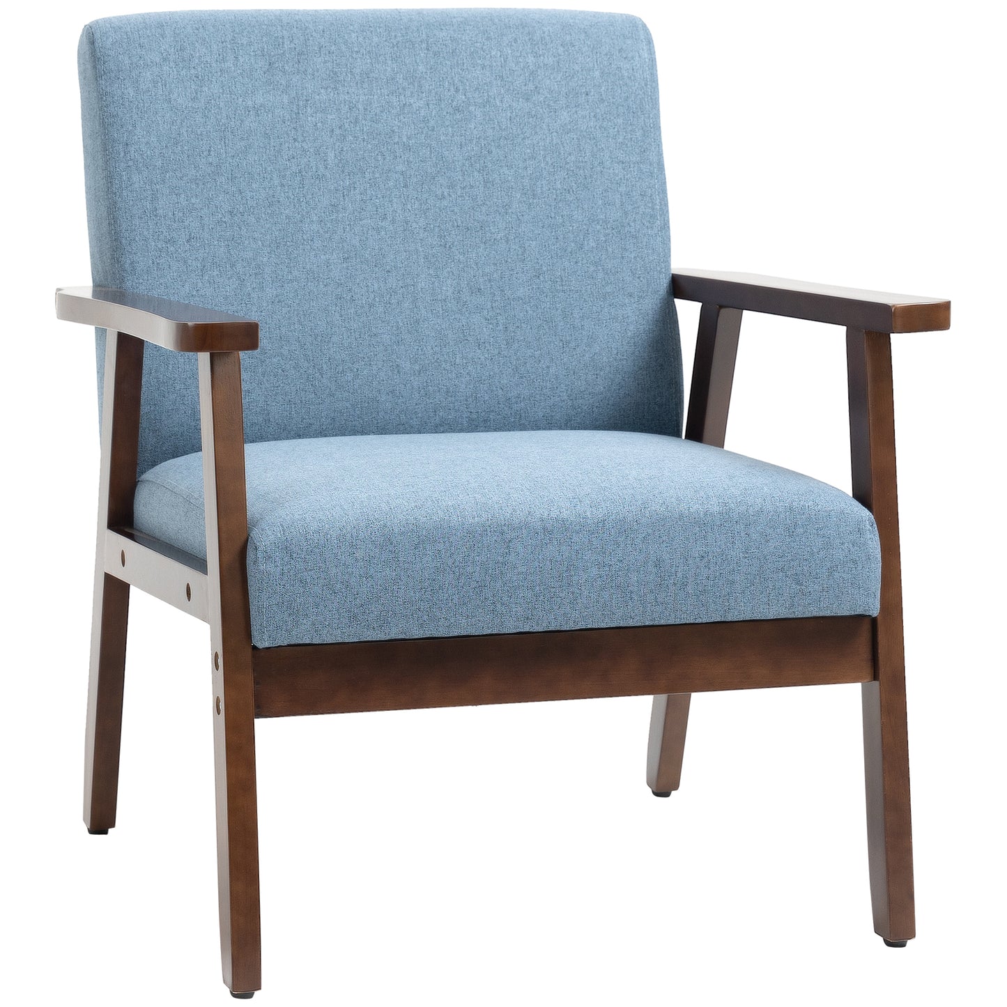 HOMCOM Modern Accent Chairs with Cushioned Seat, Upholstered Linen-Feel Armchair for Bedroom, Living Room, Dark Gray