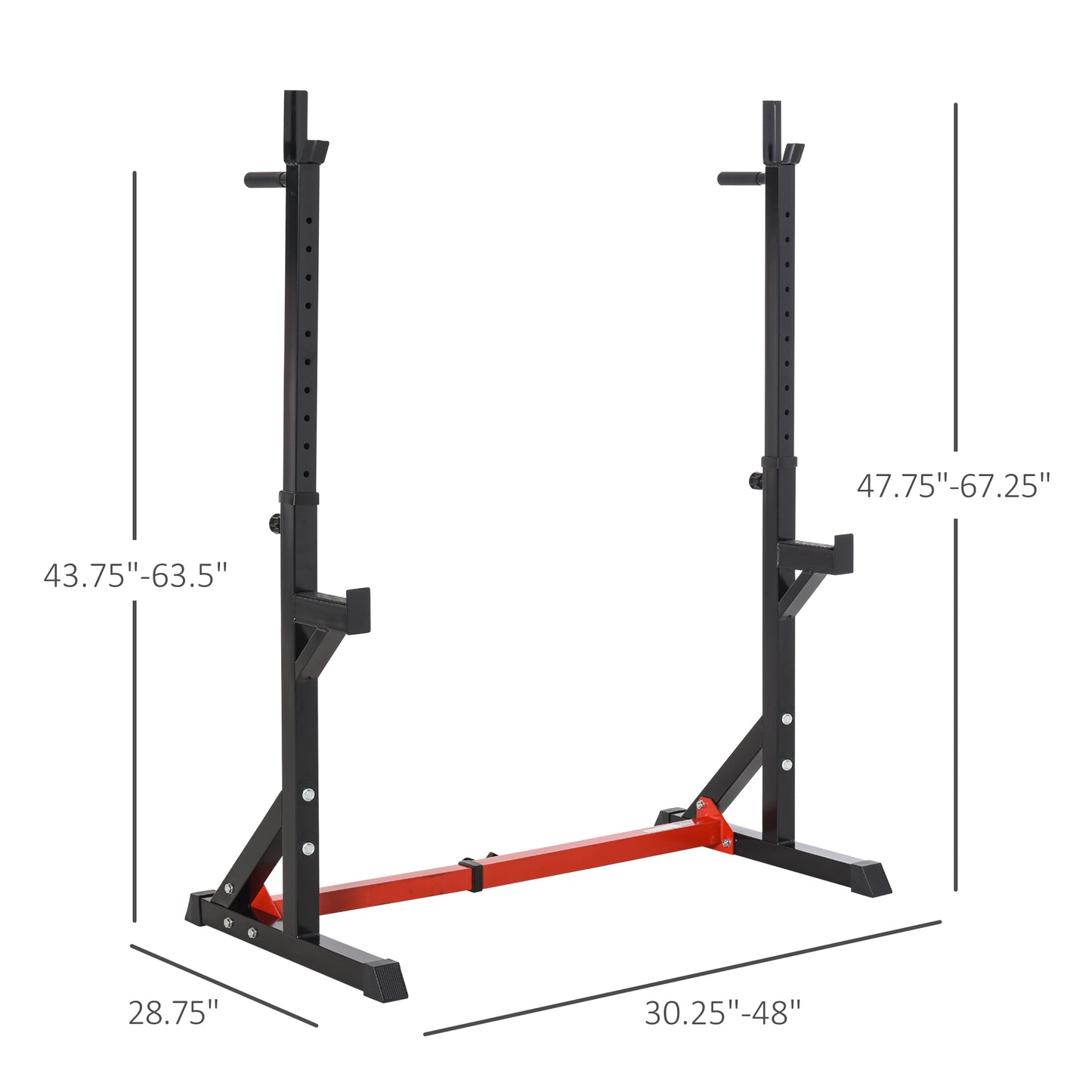 Soozier 2-Piece Barbell Rack, 53.5"-69.3" Height Adjustable Squat Rack Bench Press Rack, 440LBS Capacity
