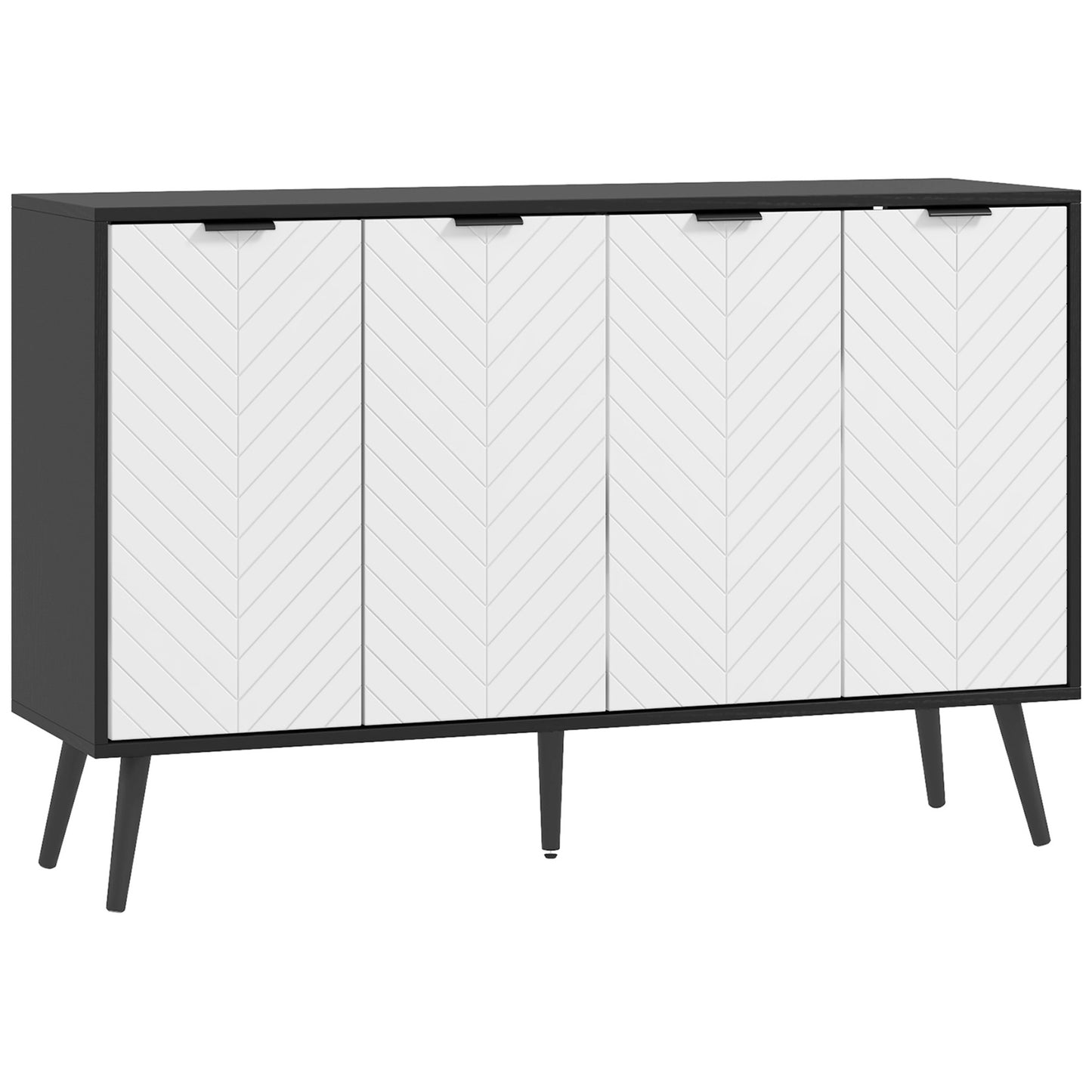 HOMCOM Modern Sideboard and Buffet, Dining Room Cabinet with Adjustable Shelves for Kitchen, Living Room, Natural