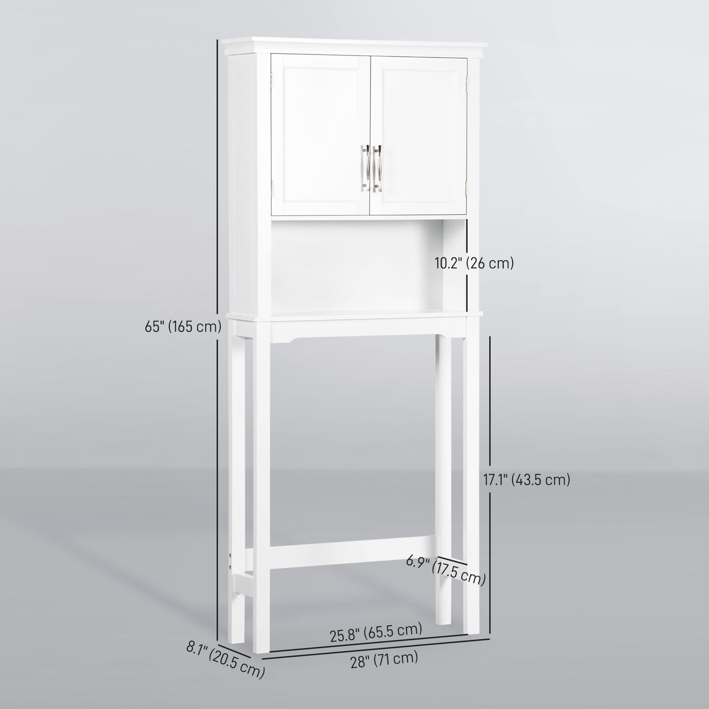 kleankin Over the Toilet Storage, Bathroom Cabinets Over Toilet, Cabinet Above Toilet with Doors and Shelves