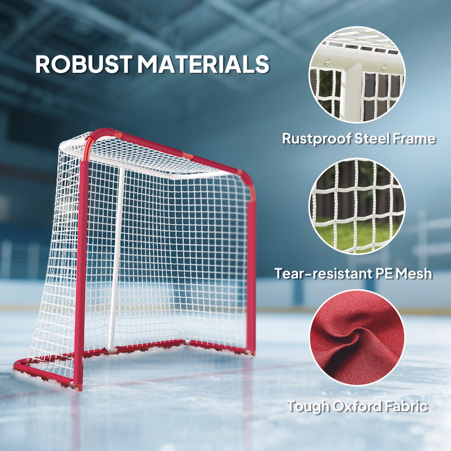 Soozier Hockey Net, Easy Set Up Hockey Goal with Steel Frame, PE Mesh, Outdoor Hockey Training Equipment for Garden, Backyard