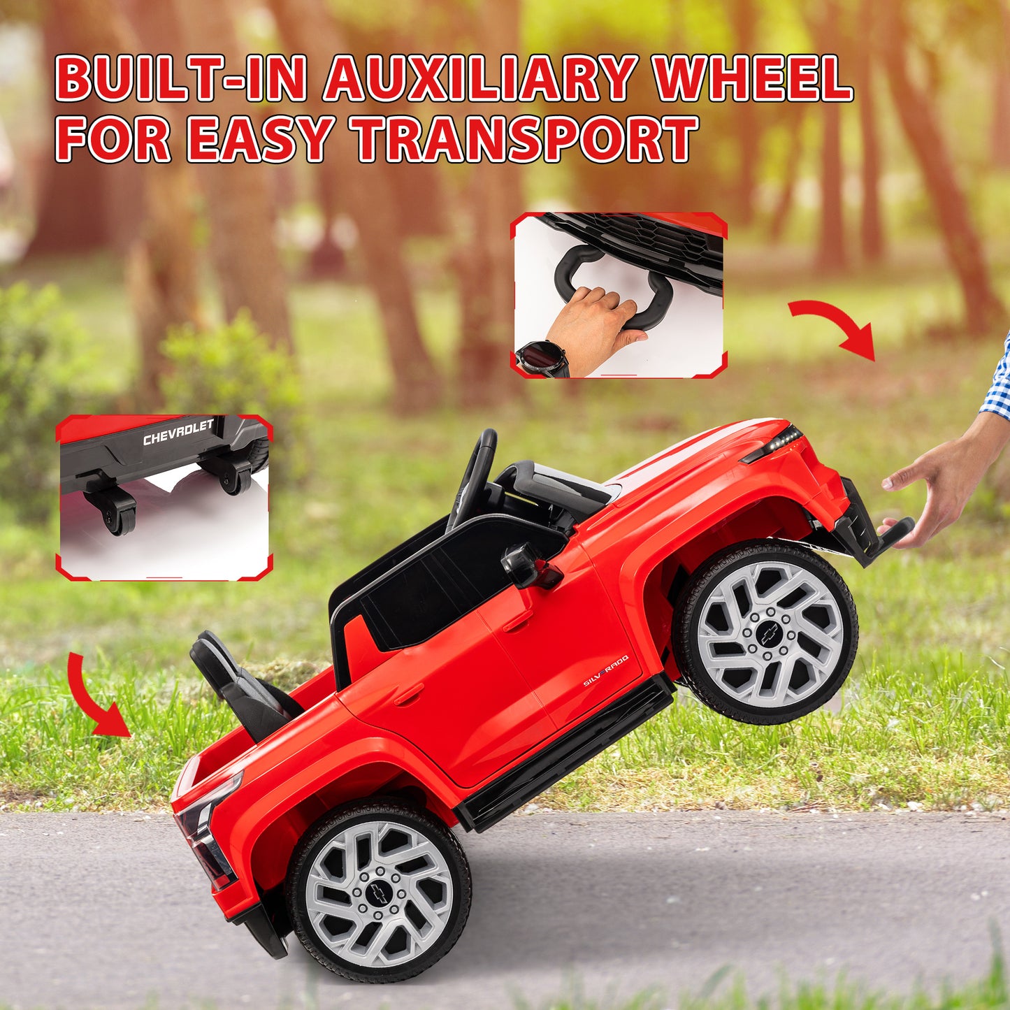 Qaba 12V CHEVROLET SILVERADO EV RST Licensed Kids Car w/ Remote, Spring Suspension, Soft Start, Training Wheels, Black