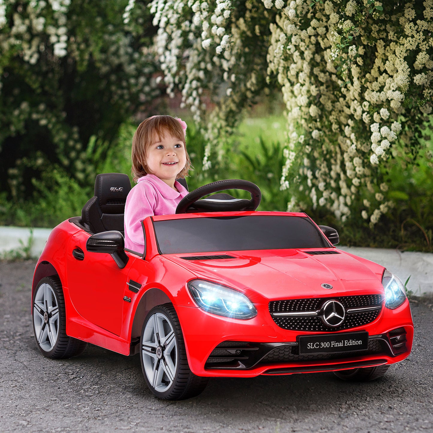 Aosom 12V Ride On Car with Parent Remote Control Two Motors Music Lights Suspension Wheels for 3-6 Years Black