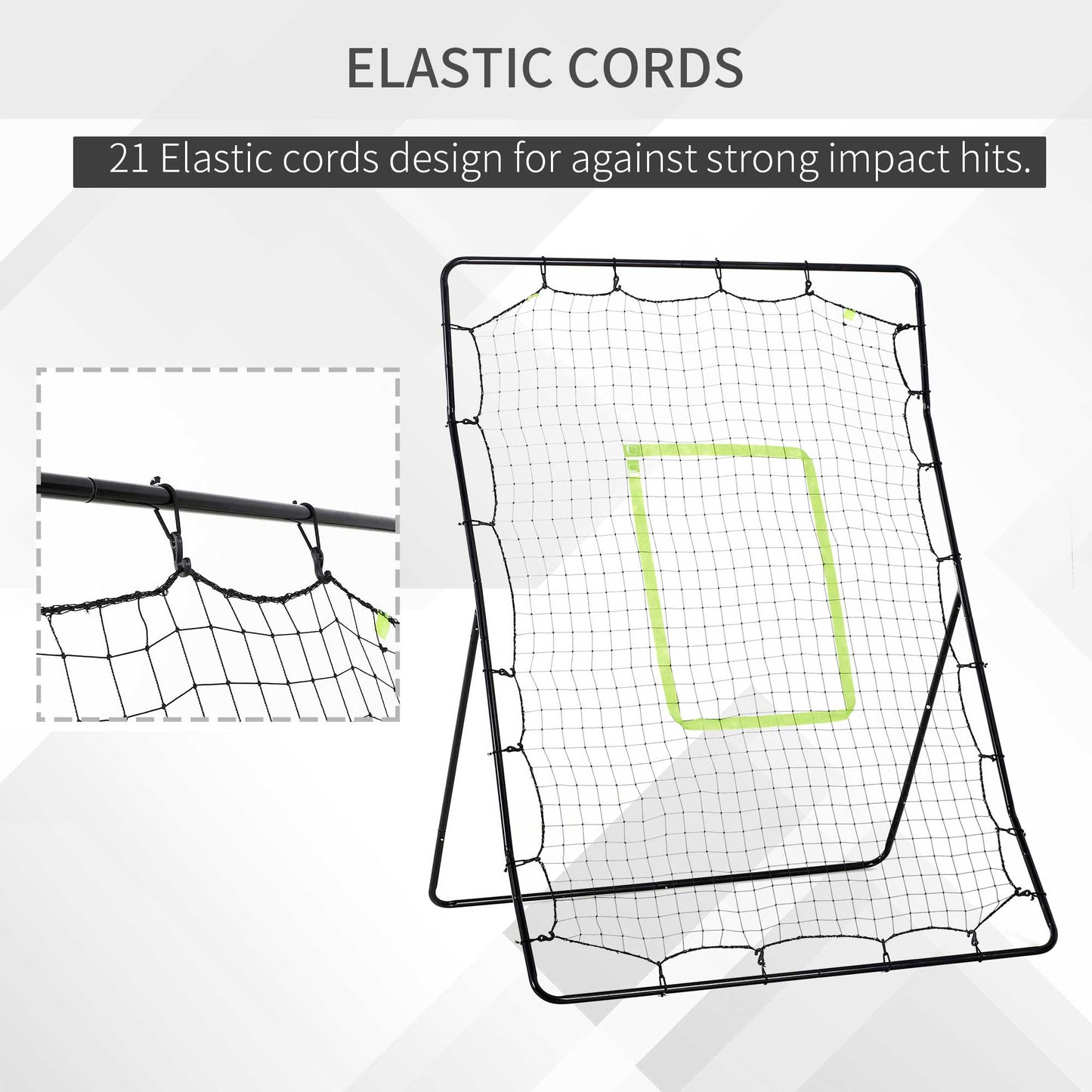 Soozier 4 x 5.7ft Volleyball Rebounder Net with Strike Zone, Baseball Lacrosse Training Net for Pitching and Fielding