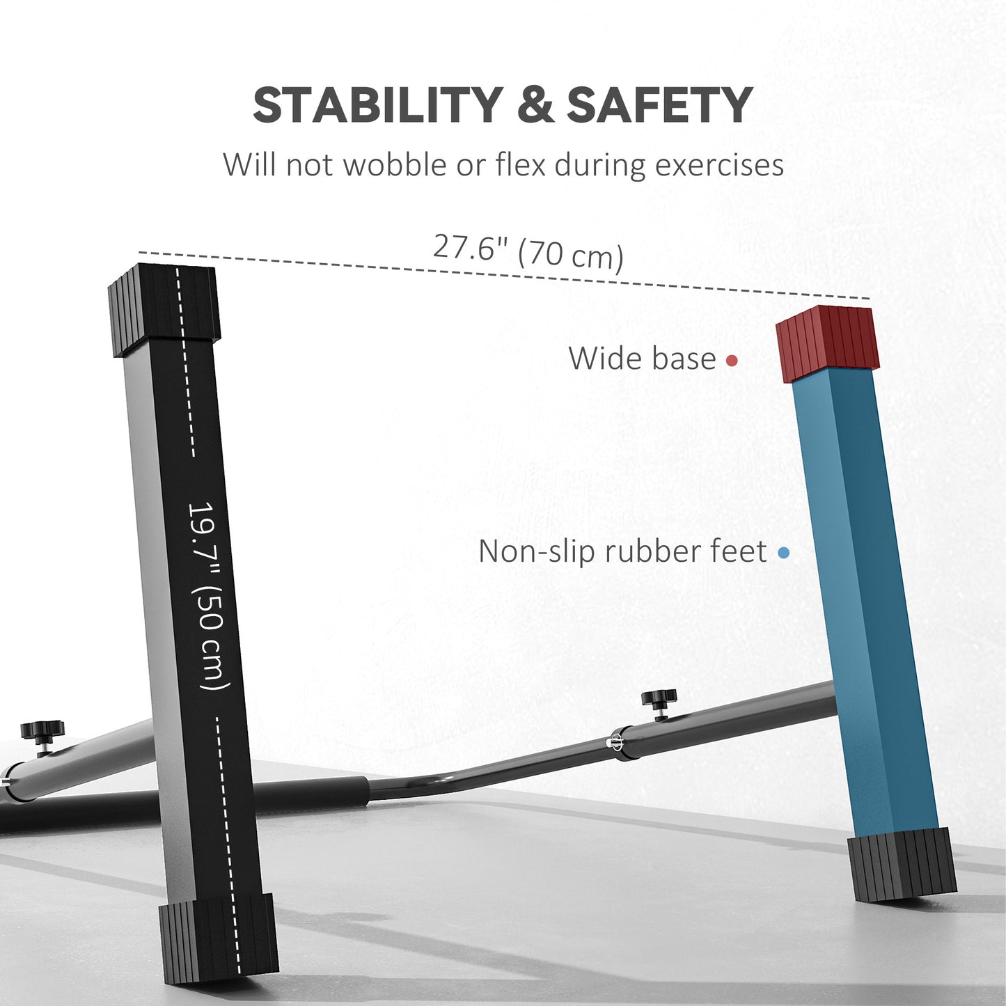 Soozier Push Up Bars, Adjustable Dip Station Parallel Bars with 4 Height Levels for Home Gym Fitness Workout