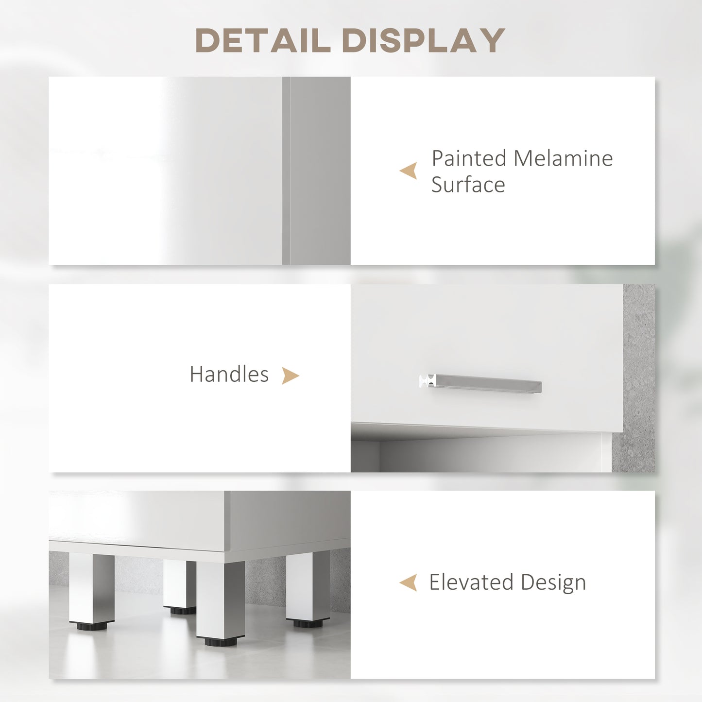 kleankin 71" Tall Bathroom Storage Cabinet, Narrow Linen Tower with Drawer, Open Shelves, 2 Doors Cabinets and Adjustable Shelves, High Gloss White