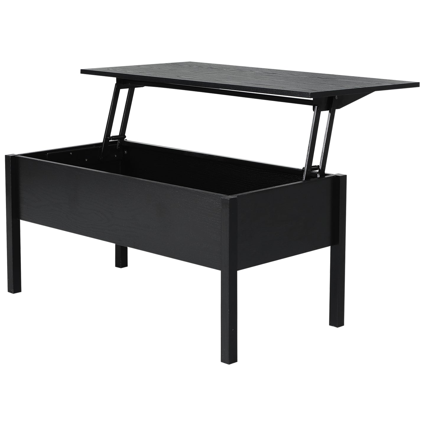 HOMCOM 39" Modern Lift Top Coffee Table with Hidden Storage Compartment, Center Table for Living Room, Grey
