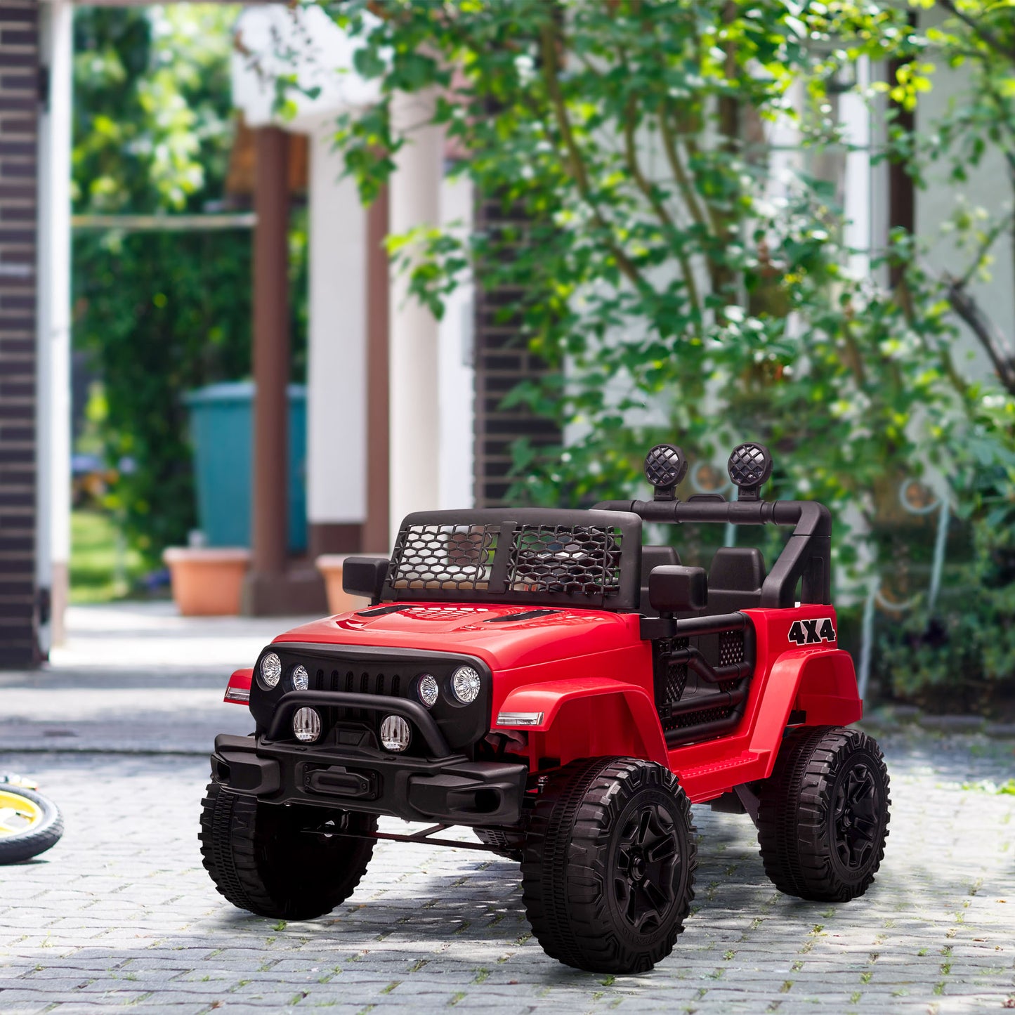 Aosom 12V Battery Powered Kids Ride On Car Off Road Truck Toy w/ Parent Remote, Black
