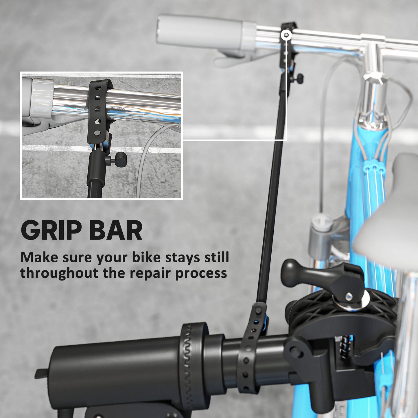 HOMCOM Bicycle Repair Stand Max 88 lbs, Bike Fixing Stand, Height Adjustable, Foldable and 360° Rotatable for Road Bike, Mountain Bike, E-Bike