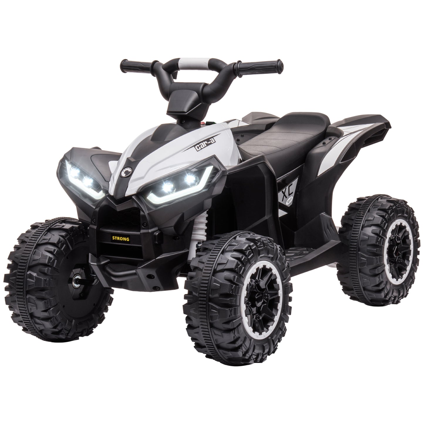 Aosom Kids 4 Wheeler Quad with Music, Headlights, High & Low Speed, Kids ATV for 3-5 Years Old Boys & Girl, Yellow