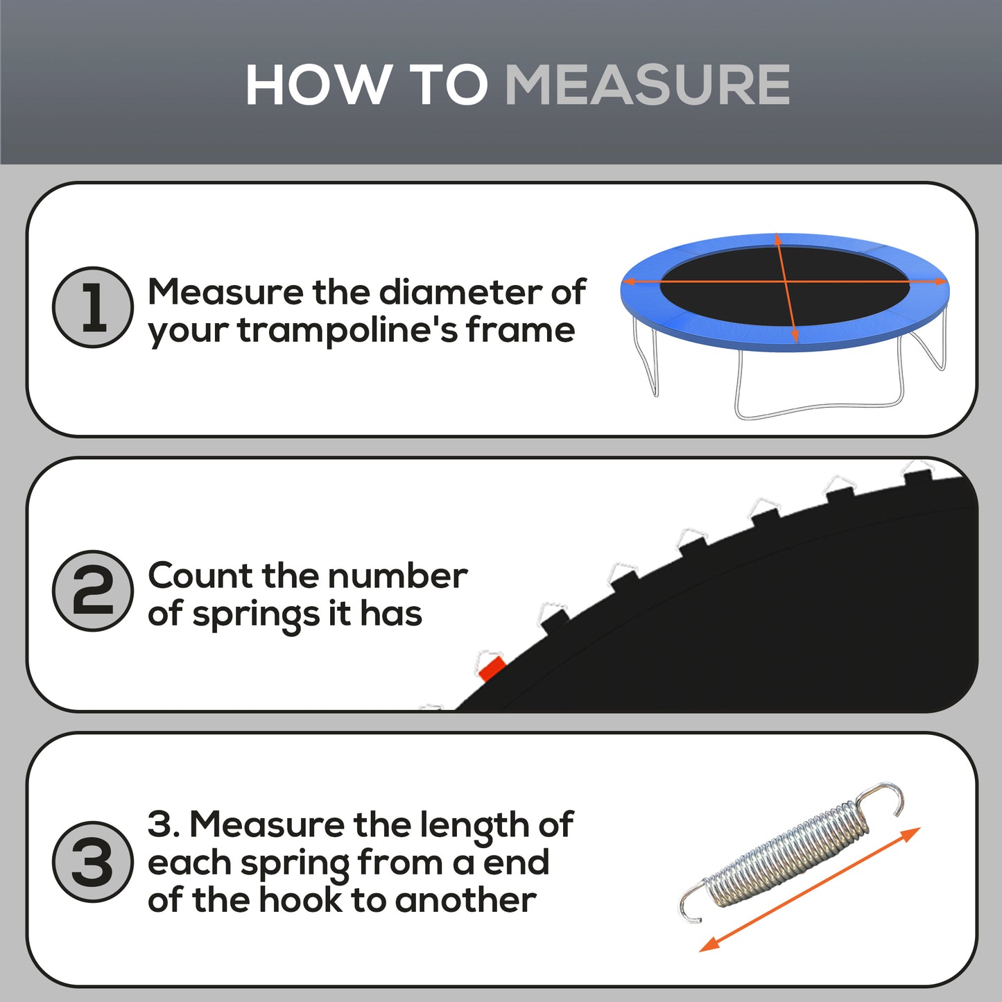 Soozier Trampoline Mat Replacement with Spring Pull Tool and 42 V-Hooks, Fits 8ft Trampoline, Using 5.5" Springs
