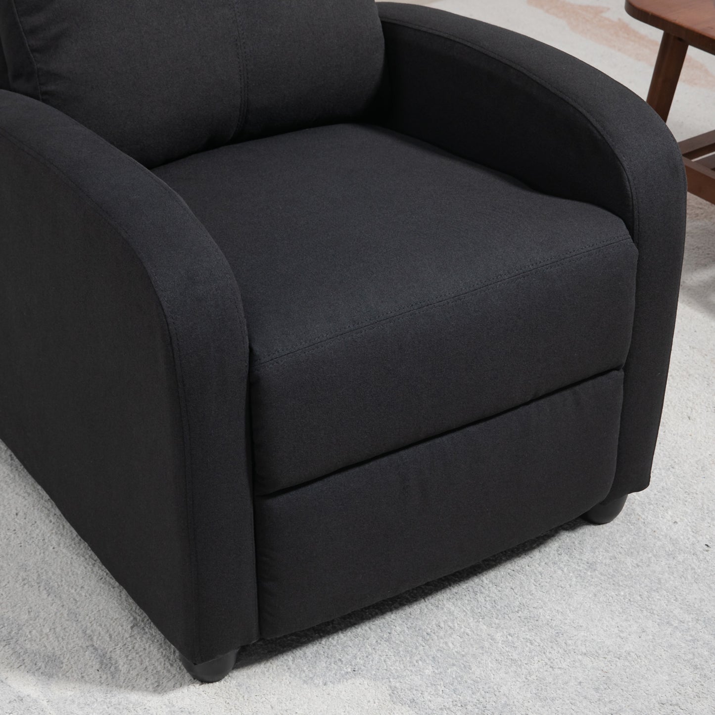 HOMCOM Fabric Recliner Chair Manual Home Theater Seating Single Reclining Sofa Chair with Padded Seat for Living Room, Dark Grey