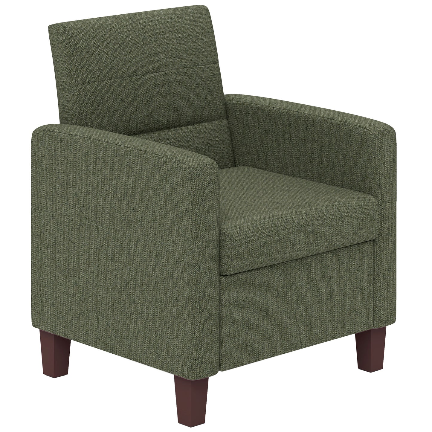 HOMCOM Fabric Accent Chair, Modern Armchair with Seat Cushion and Non-Slip Pads for Living Room, Bedroom, Light Brown