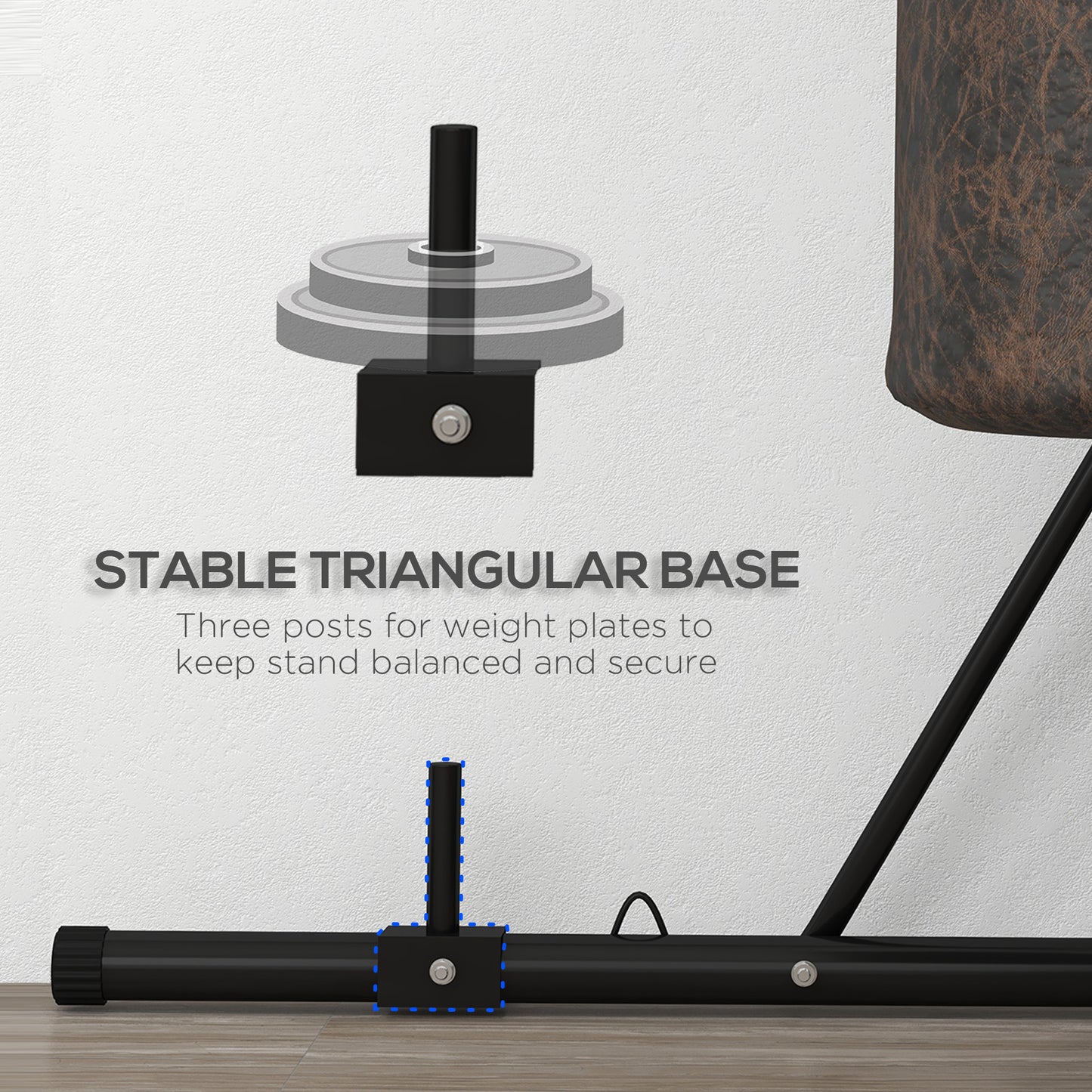 Soozier Foldable Punch Bag Stand, Adjustable Height Heavy Bag Stand with Weighted Base, Freestanding for Home Gym, Stand Only