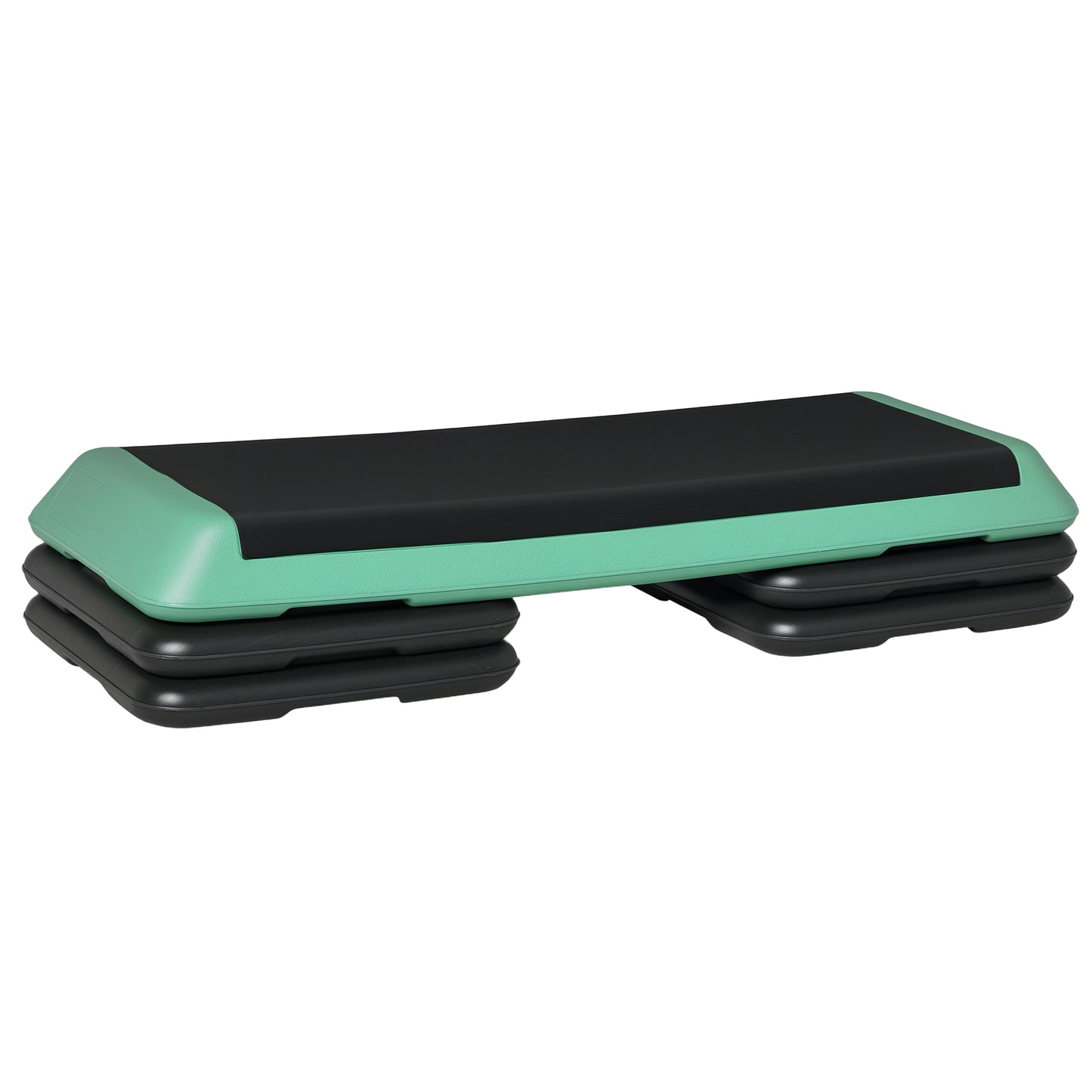 Soozier 43" Adjustable Aerobic Platform Stepper 3 Level with Risers 4� 6� 8� Cardio Fitness Trainer Workout Step Home Gym Exercise, Black Purple