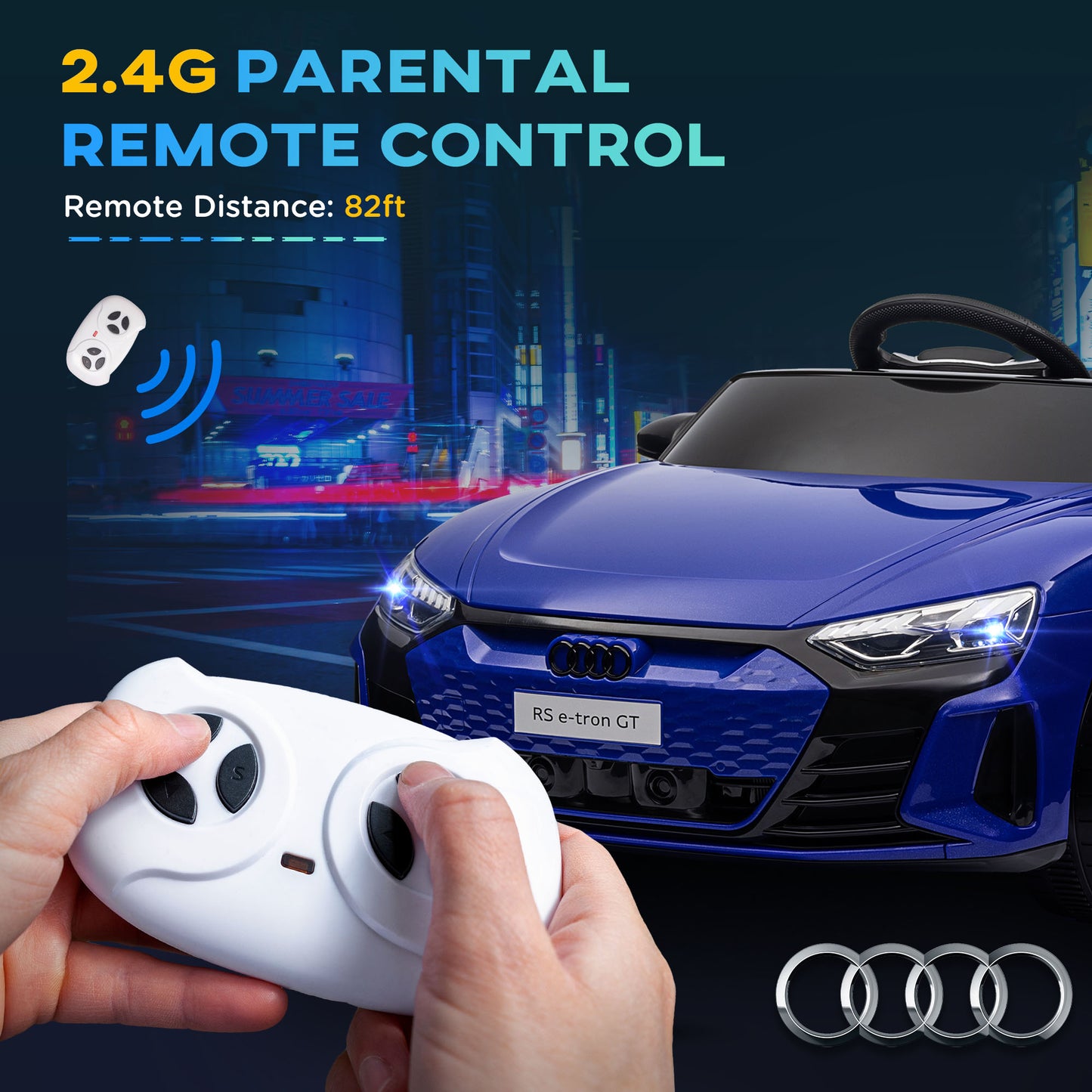 Aosom Ride-On Toy On Car with Remote Control, 12V 3.1 MPH Electric Ride for Kids w/ Suspension System, Horn Honking, White