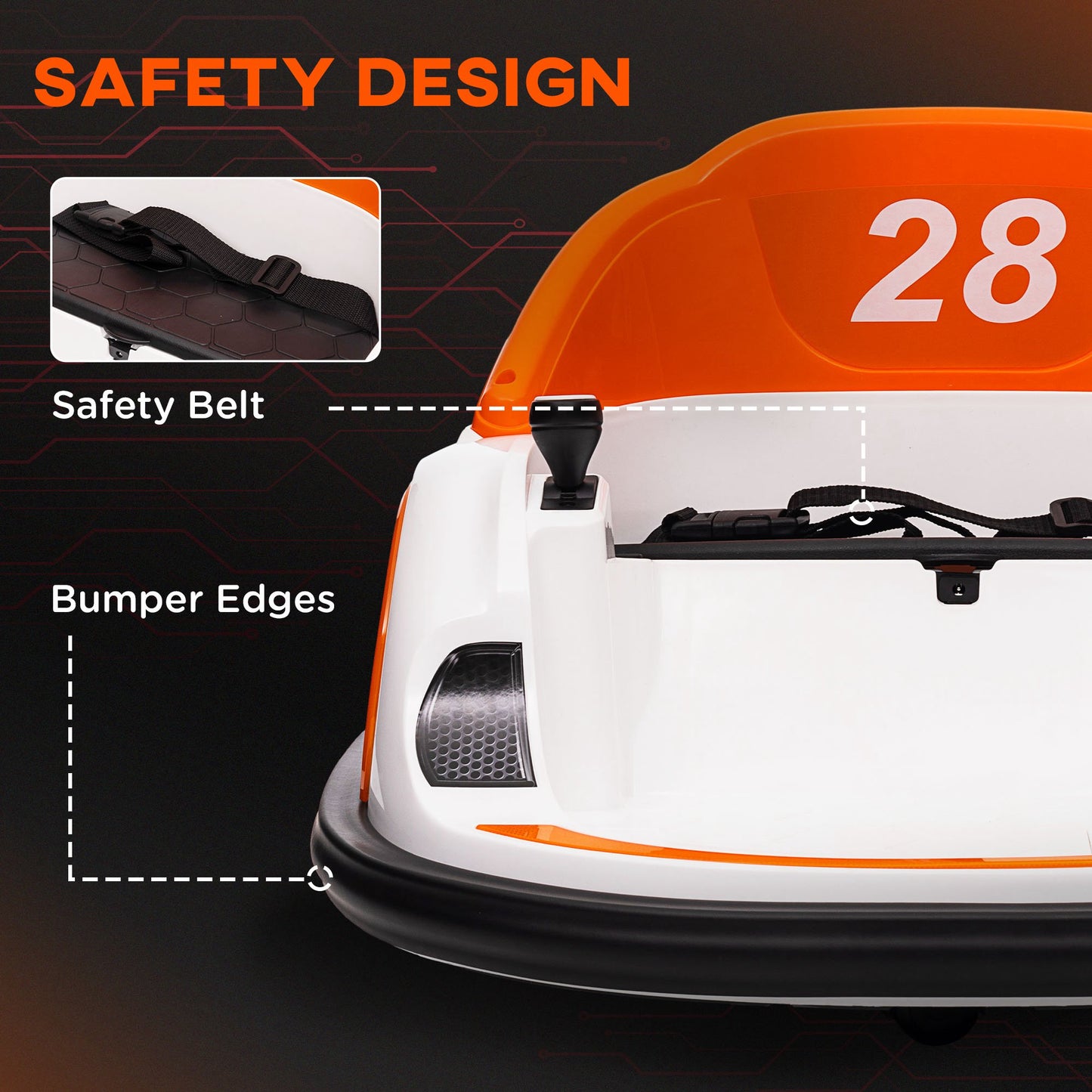 Qaba 12V Bumper Car for Toddlers, Ride On Car with 360 Degree Remote Control, Lights Music Horn, for 1.5-5 Years, Pink