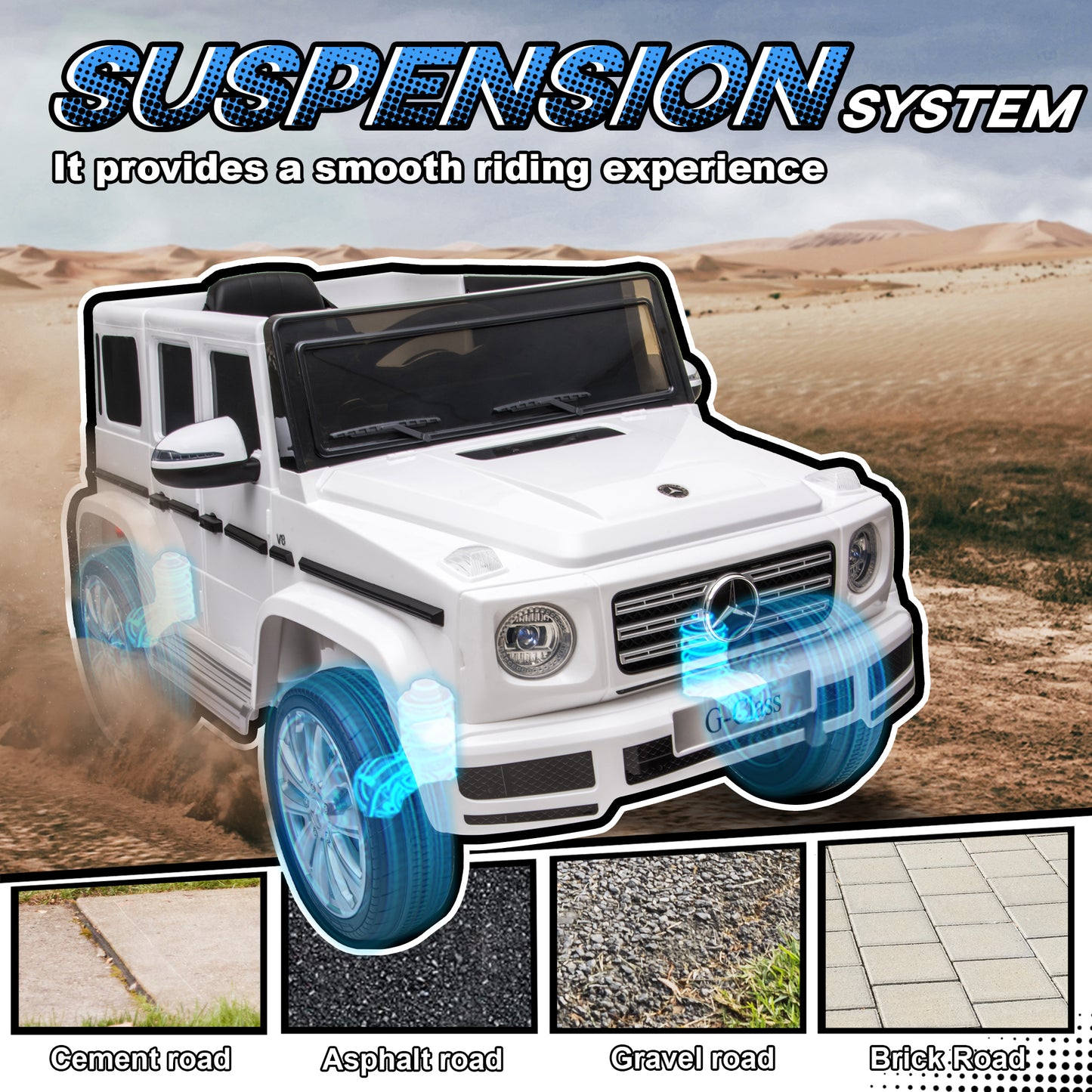 Aosom Mercedes Benz G500 Licensed 12V Kids Ride on Car with Remote Control, Music, Lights, MP3 for 37-96 months, Black