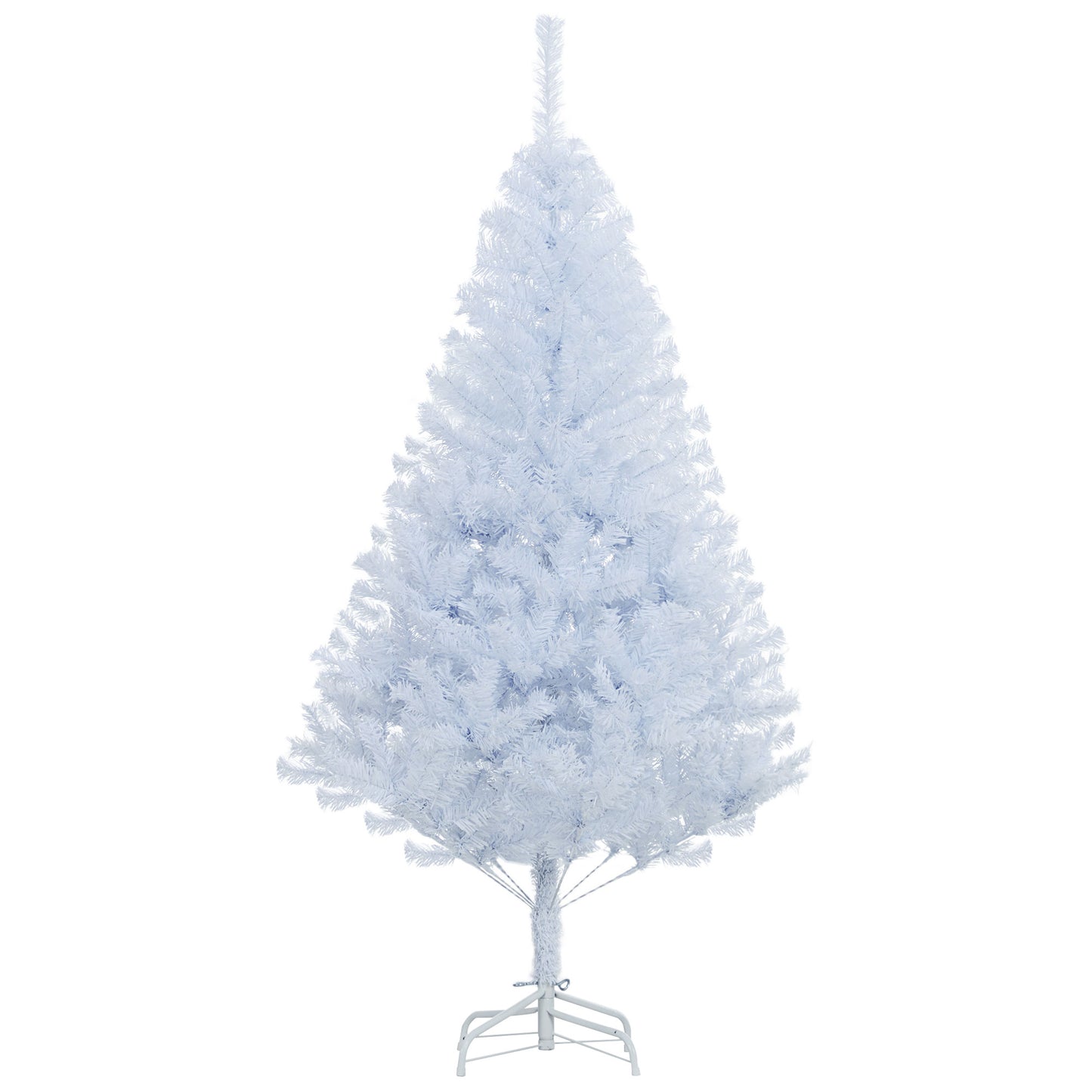 HOMCOM 5ft White Christmas Tree Artificial Christmas Tree with 536 Branch Tips and Metal Stand