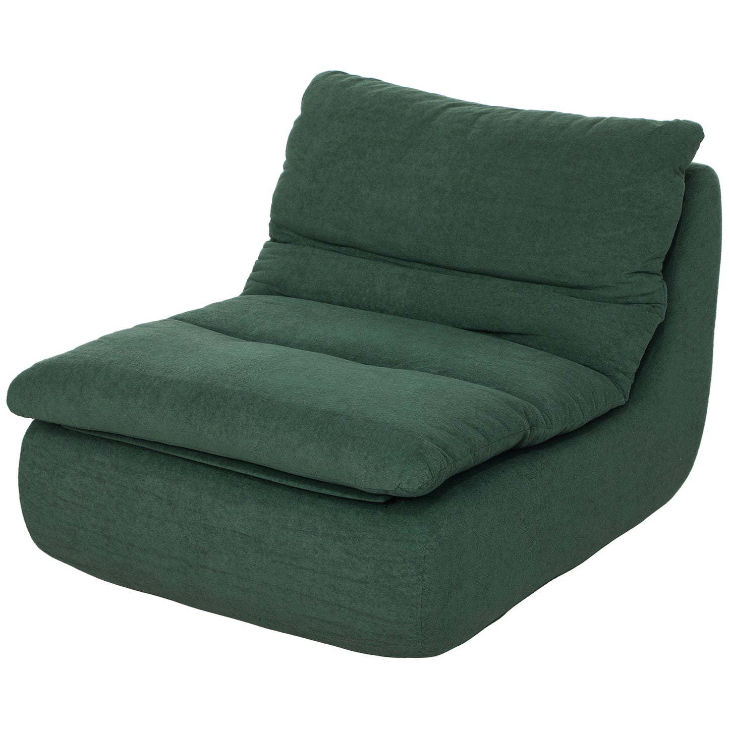 HOMCOM Floor Sofa with Single Piece Ultra High-Density Foam, Armless Floor Chair for Living Room, Bedroom, Home Office, Green