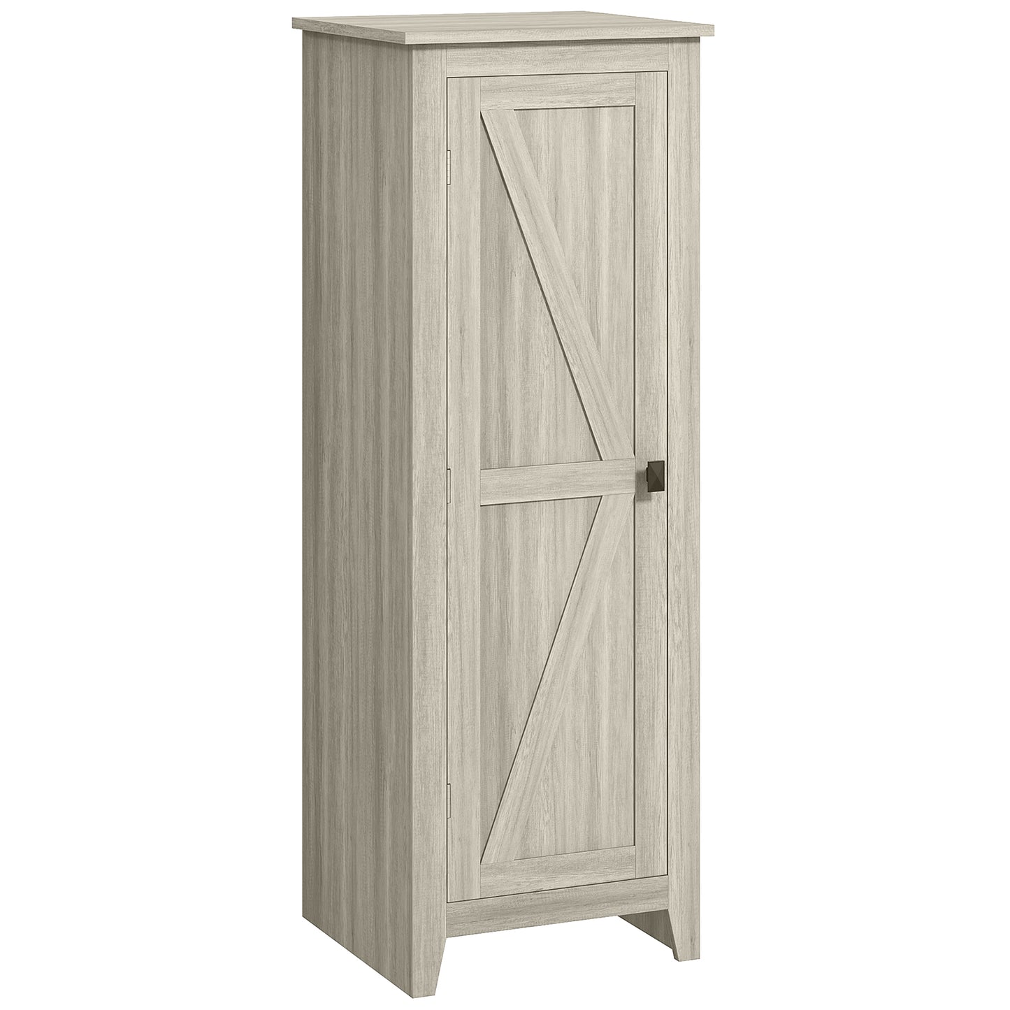 HOMCOM 48" Farmhouse Kitchen Pantry Storage Cabinet with Barn Door, Kitchen Pantry Cabinet with Adjustable Shelves, Natural