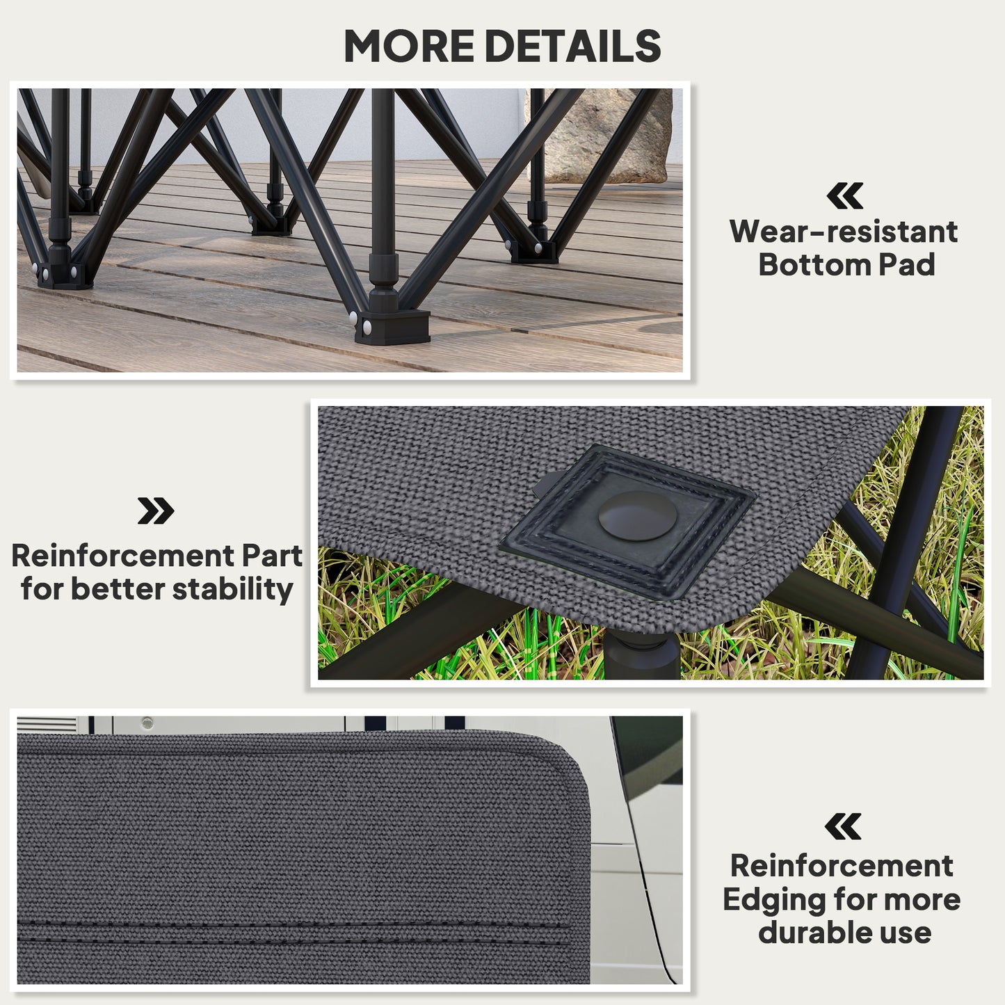Outsunny 6 Seat Folding Camping Chair with Cup Holder and Carrying Case for Camping, Picnic, Sport Events, Black