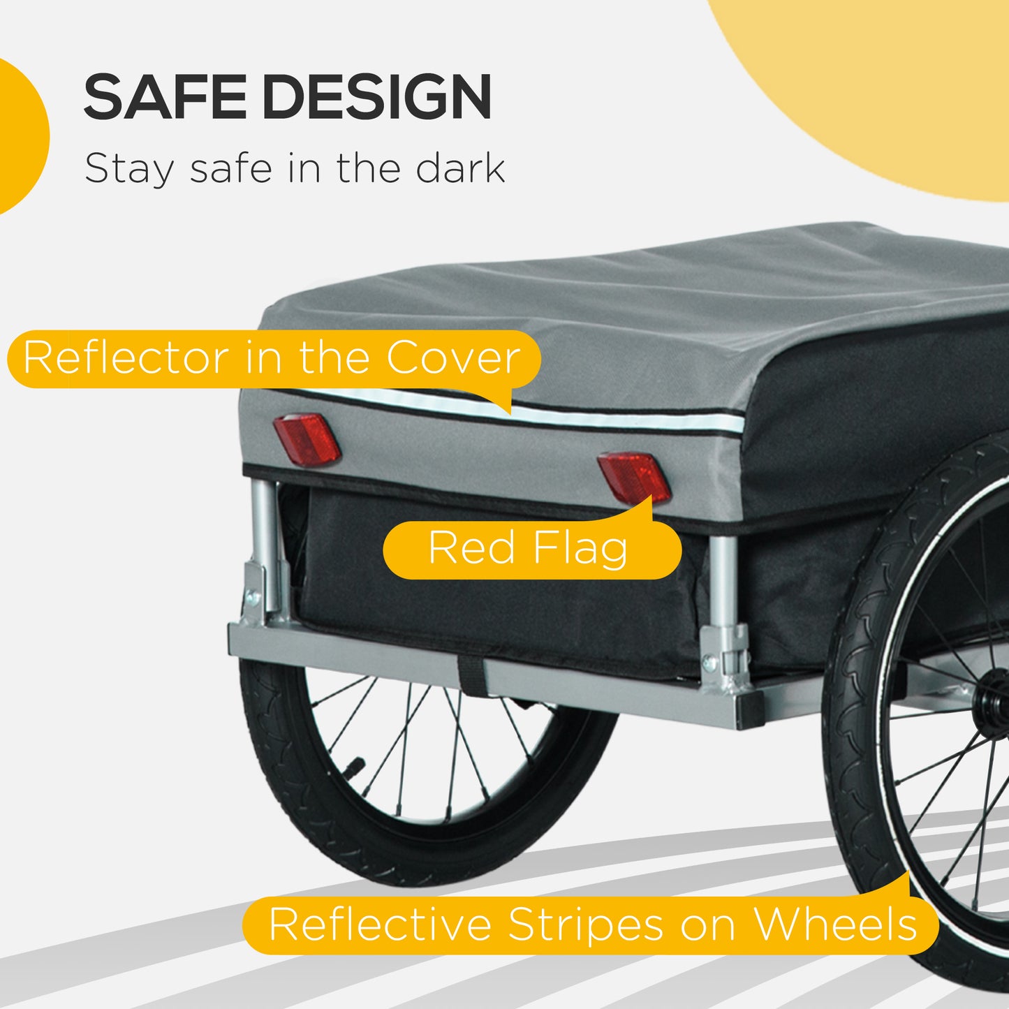 Aosom Bike Cargo Trailer Bicycle Luggage Carrier Cart with Cover Black Red