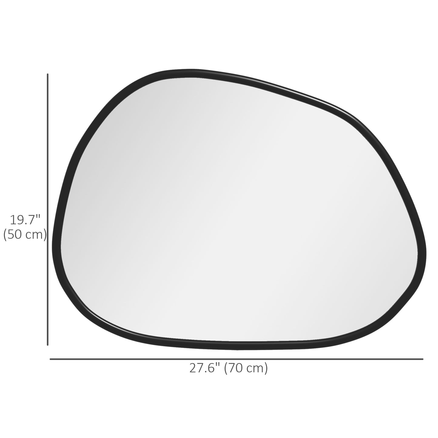 HOMCOM 36" Round Mirror, Bathroom Wall Mirror with Metal Frame, Decorative Vanity Mirror for Living Room, Bedroom, Black