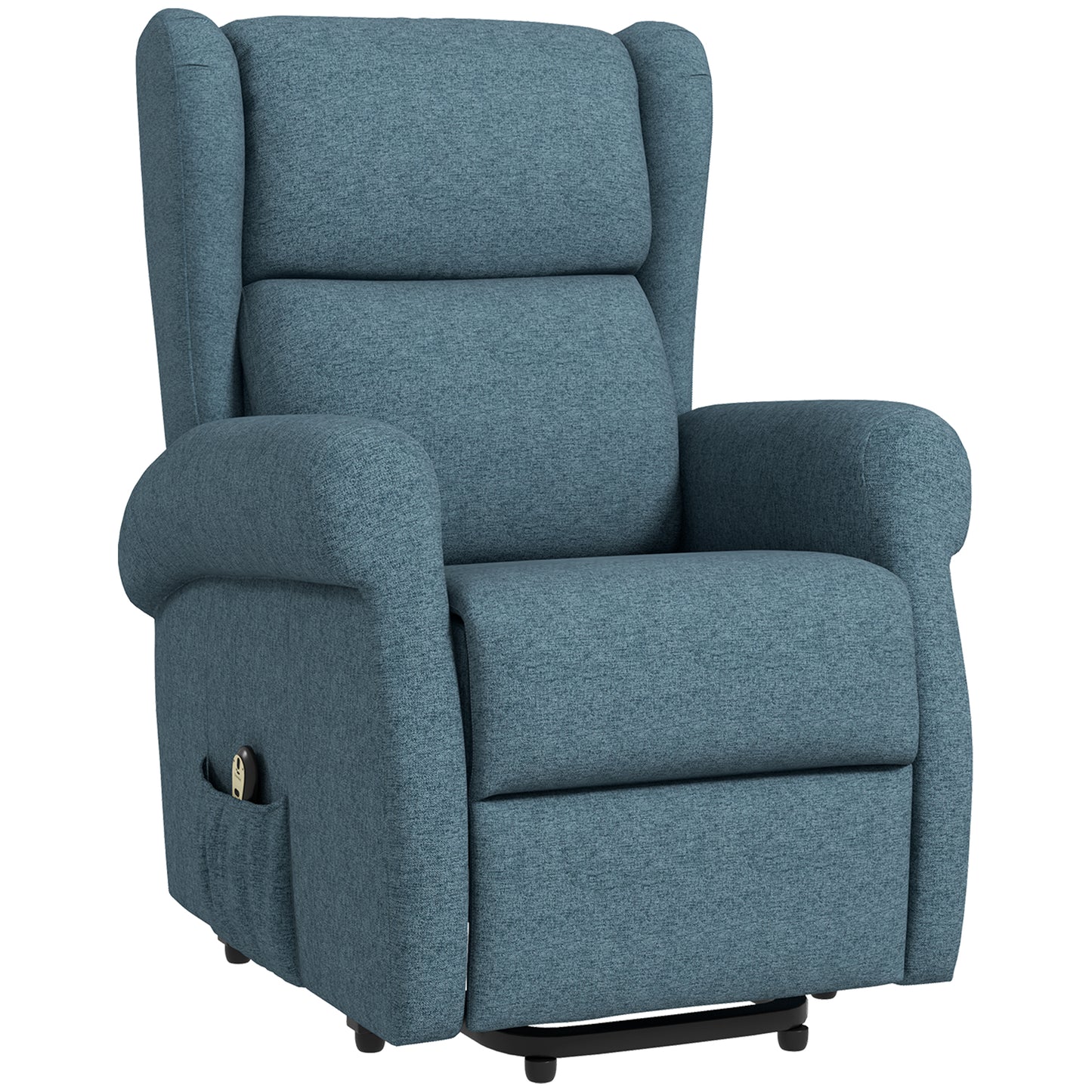 HOMCOM Wingback Lift Chair for Elderly, Power Chair Recliner with Footrest, Remote Control, Side Pockets, Grey
