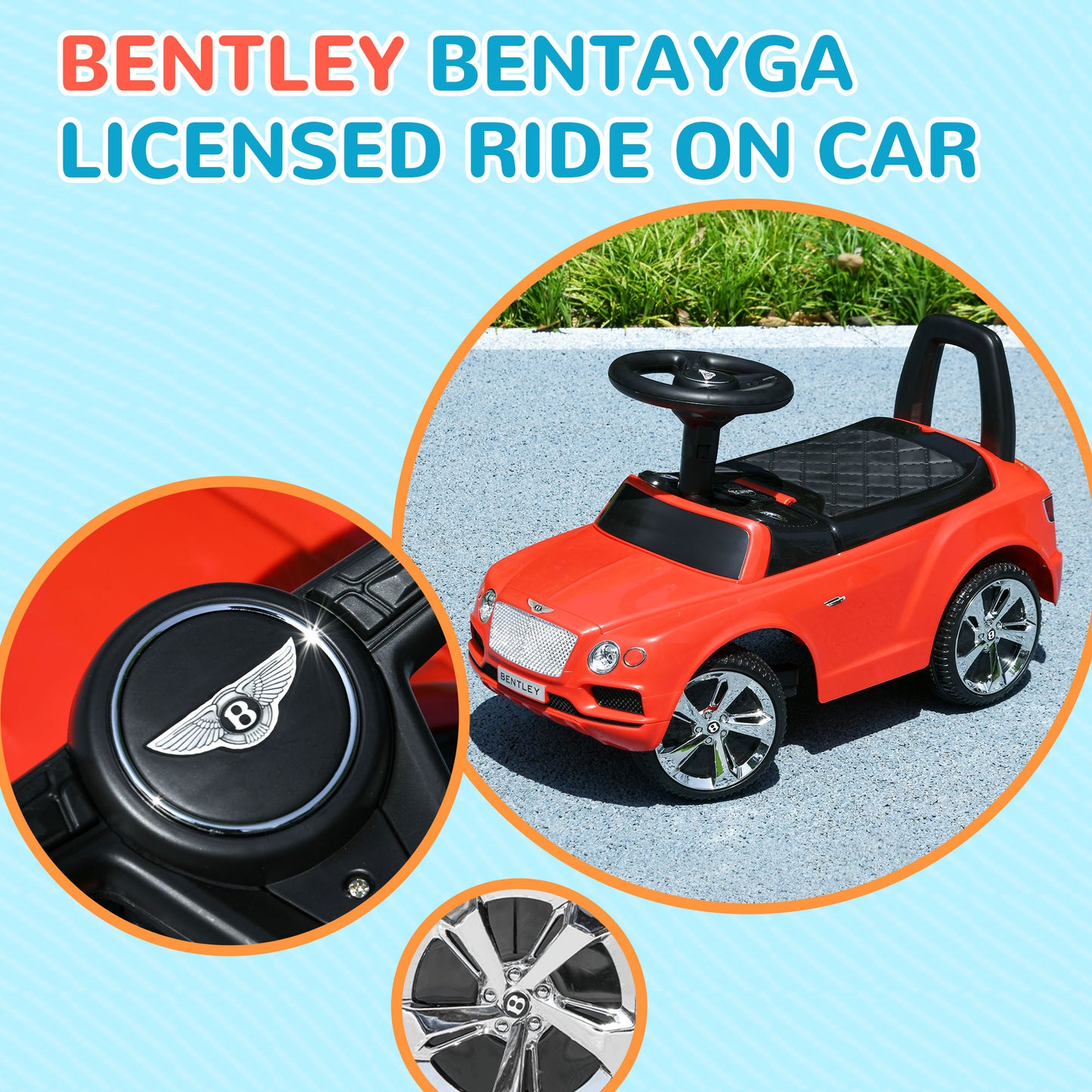 Qaba Bentley Bentayga Licensed Baby Car Foot To Floor with Horn Music, Under-Seat Storage, for 18-36 Months, White