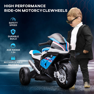 Aosom Kids 6V Electric Ride-On Motorcycle Battery Powered 1.5-5 Years Blue