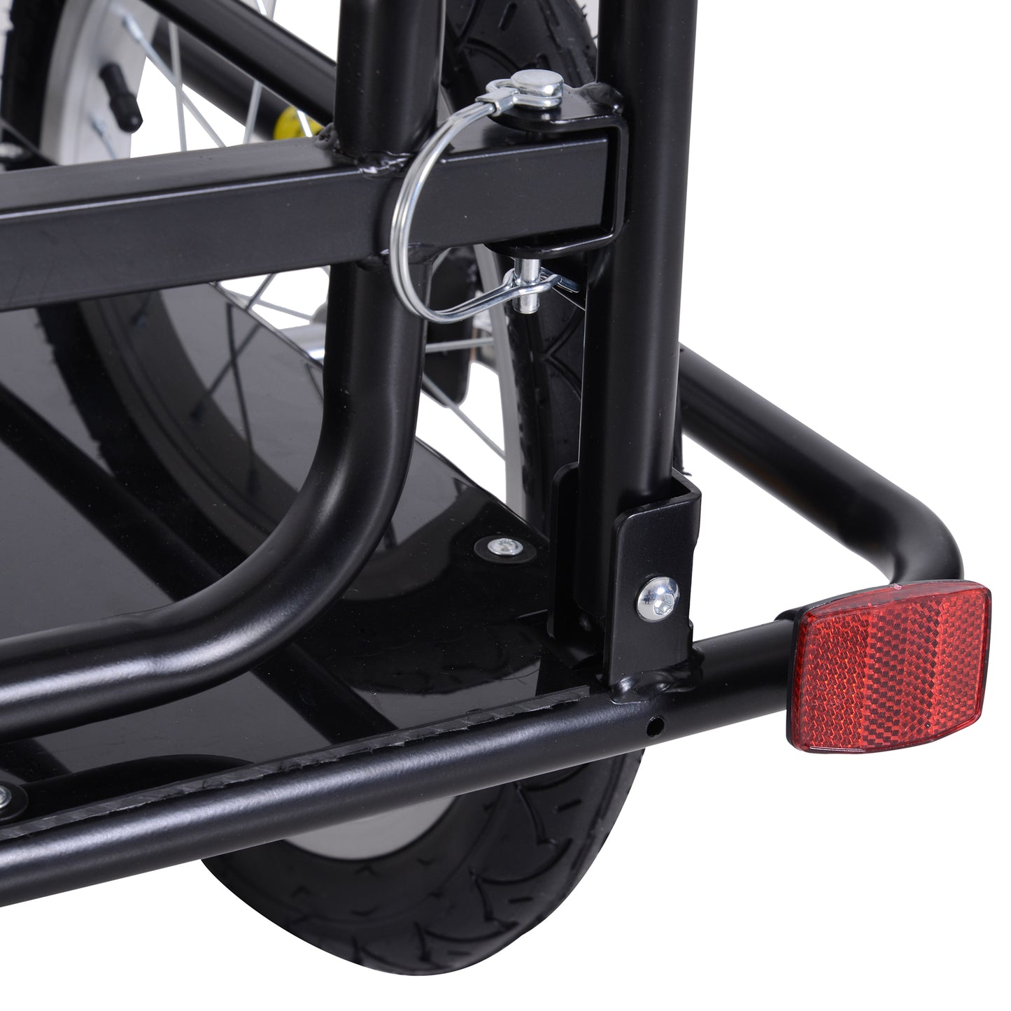 Aosom Folding Bicycle Cargo Trailer Utility Bike Cart Carrier Garden Patio Tool with Hitch Black