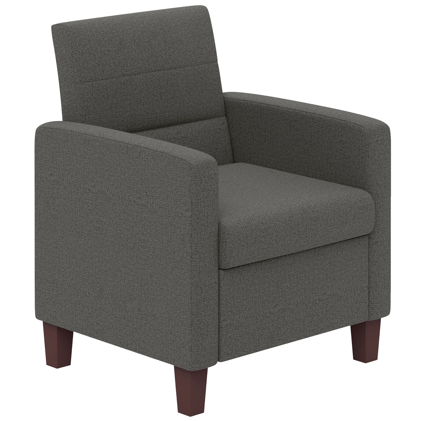 HOMCOM Fabric Accent Chair, Modern Armchair with Seat Cushion and Non-Slip Pads for Living Room, Bedroom, Light Brown