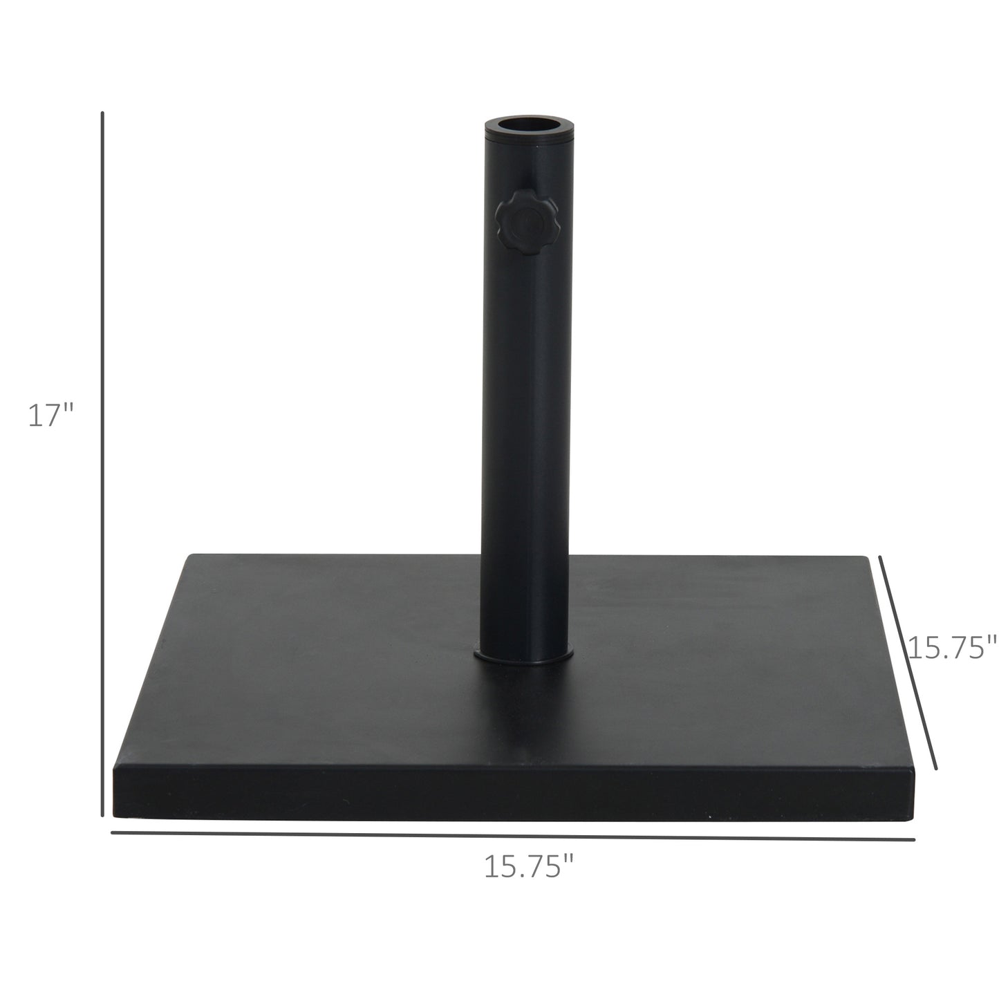 Outsunny 29 lbs Market Umbrella Base Holder 16" Heavy Duty Square Parasol Stand for Patio, Outdoor, Backyard, Black