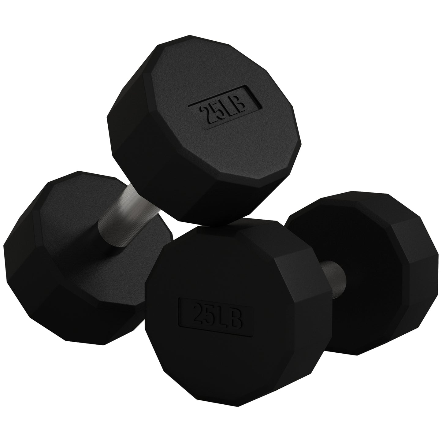 Soozier 2 x 15lbs Dumbbells Set with Non-Slip Grip, Rubber Covered Weights for Men Women Home Gym Workout
