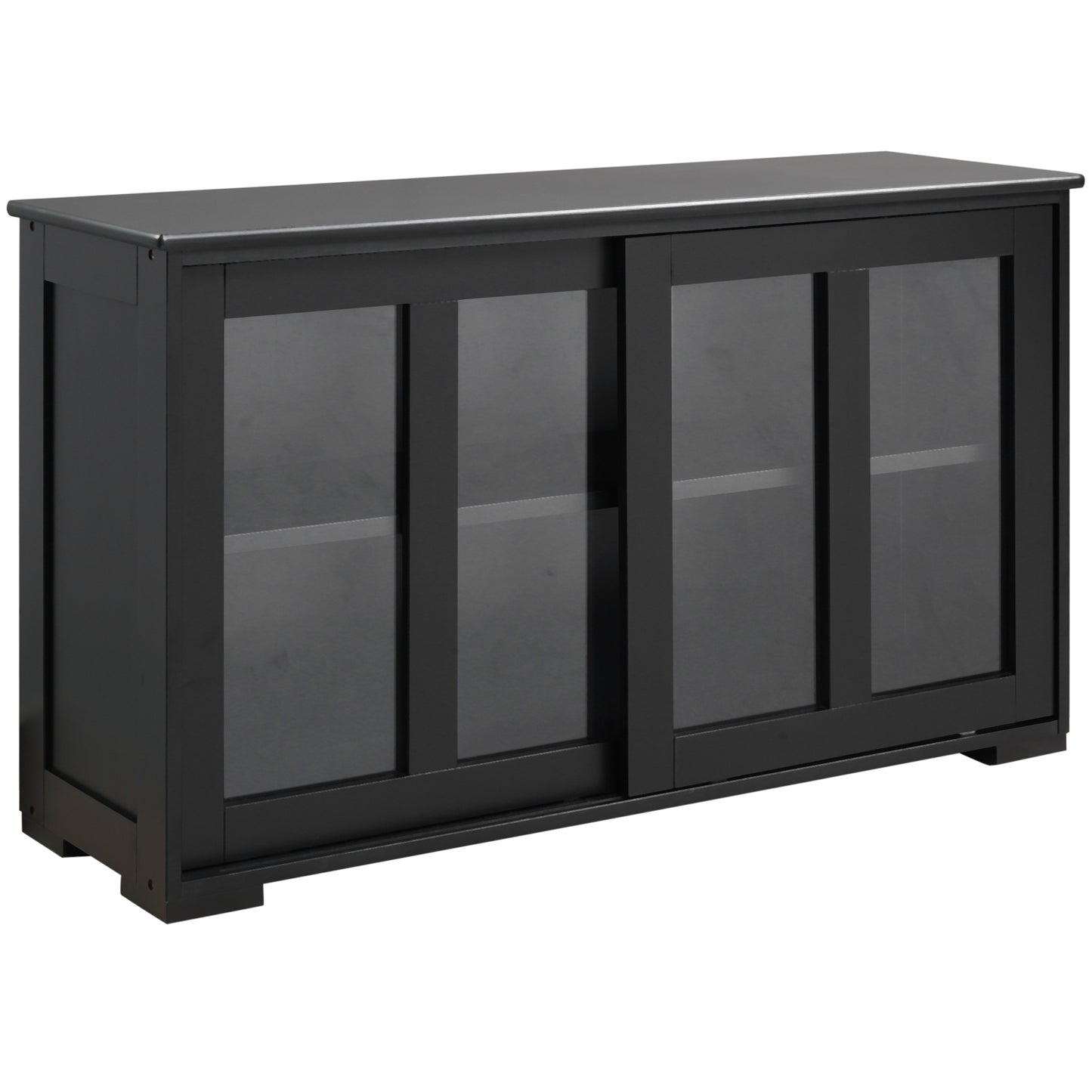 HOMCOM Kitchen Sideboard, Stackable Storage Cabinet, Sliding Glass Door Console, Serving Buffet for Kitchen & Dining Room